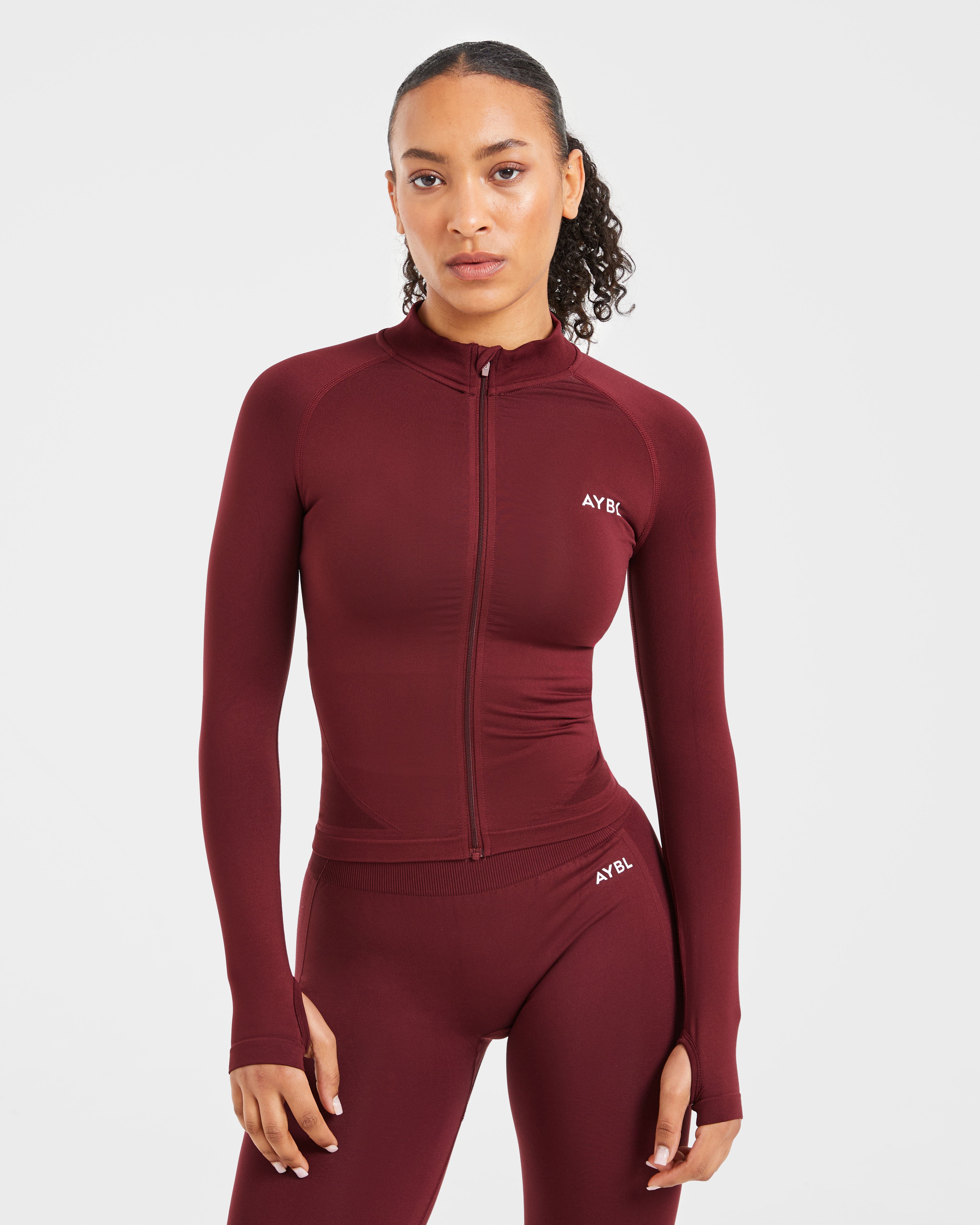 Empower Seamless Full Zip Jacket - Red Wine
