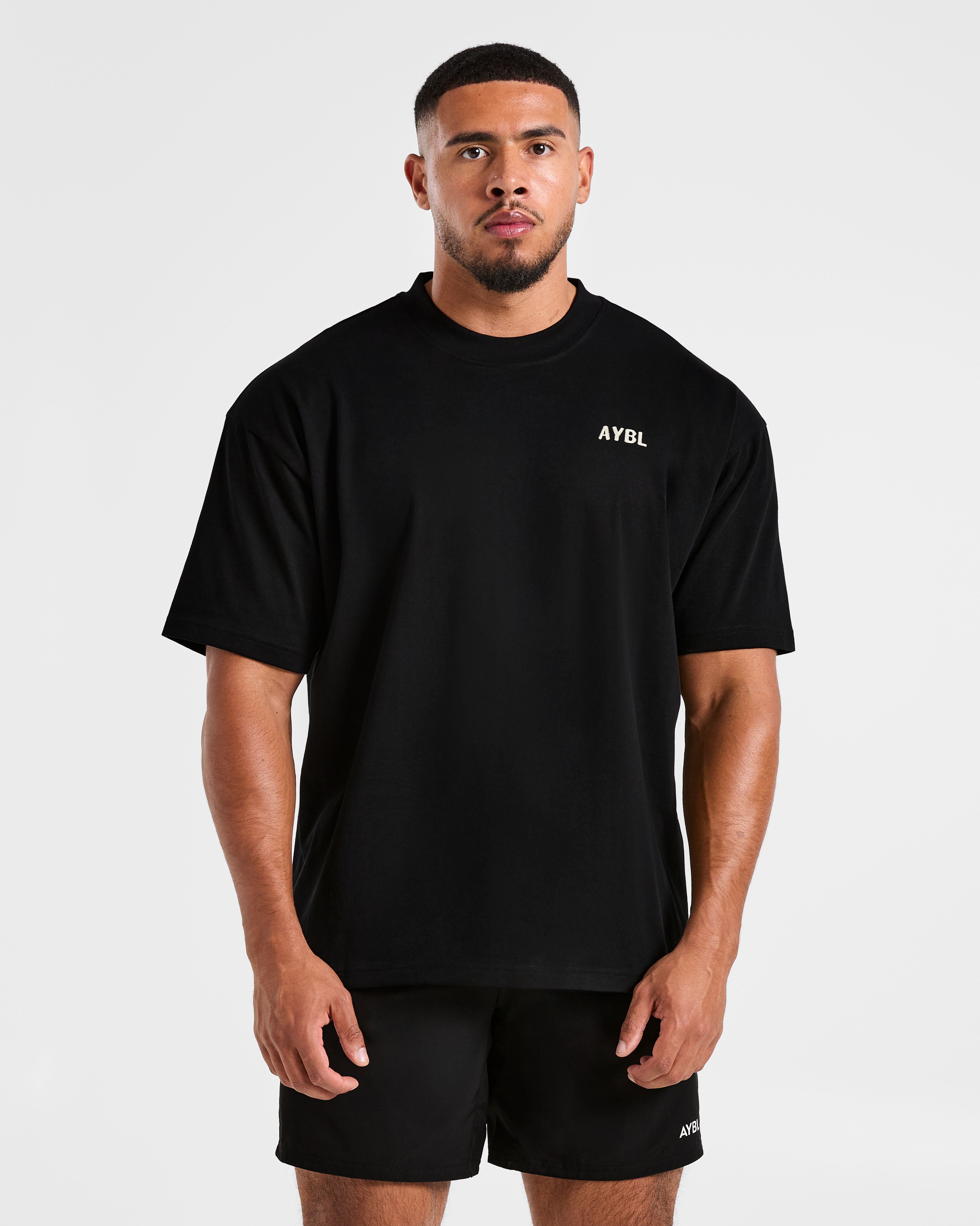 Lift Heavy Oversized T Shirt - Black/Off White