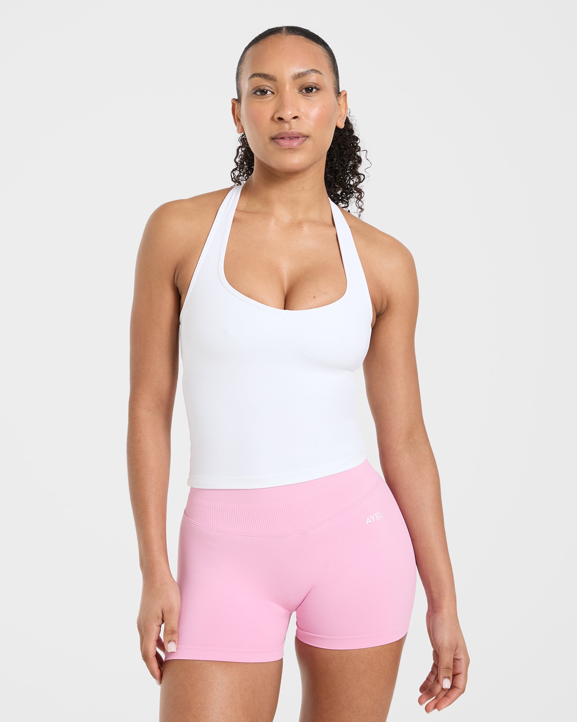 Essential Halterneck Tank Top - White