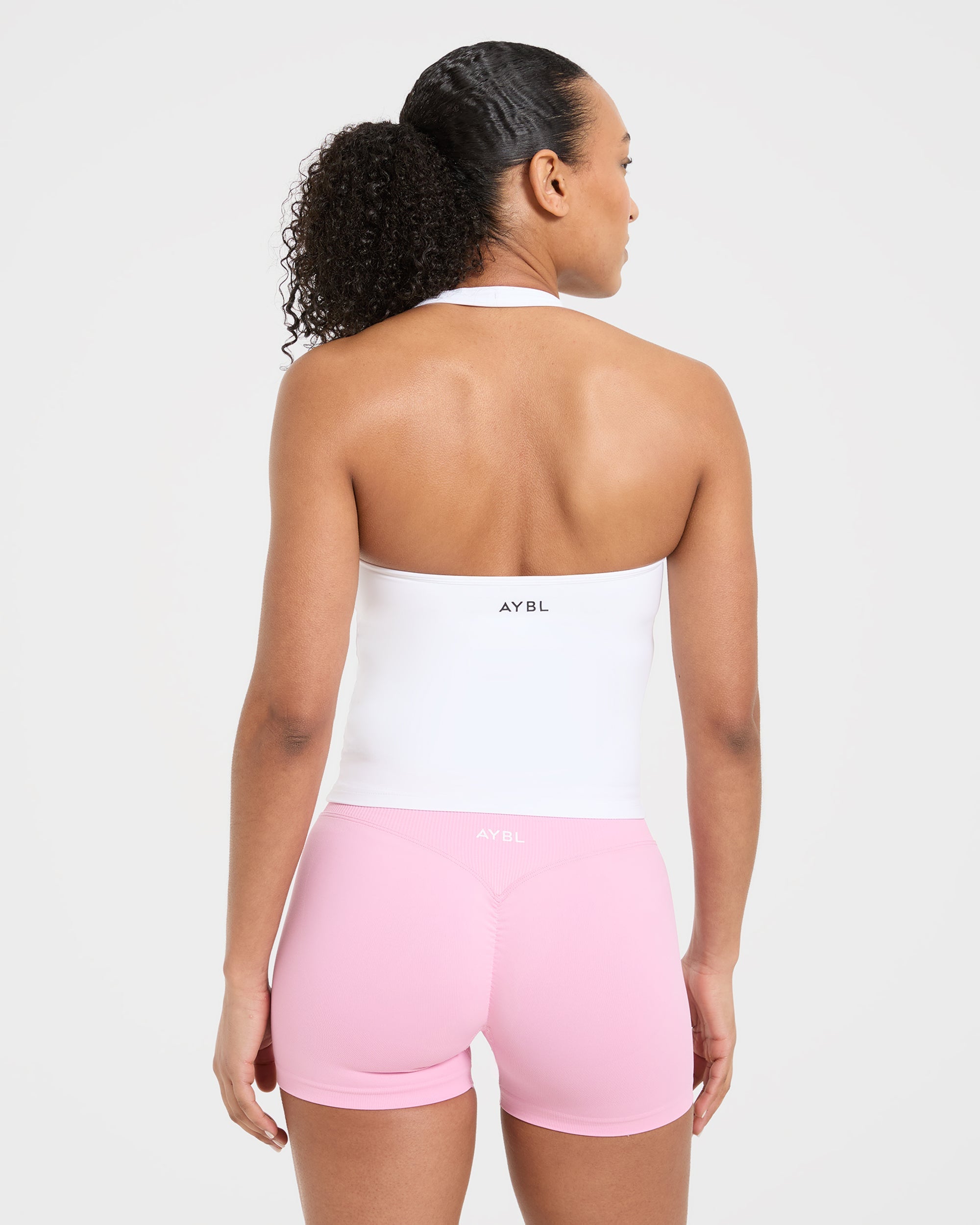 Essential Halterneck Tank Top - White