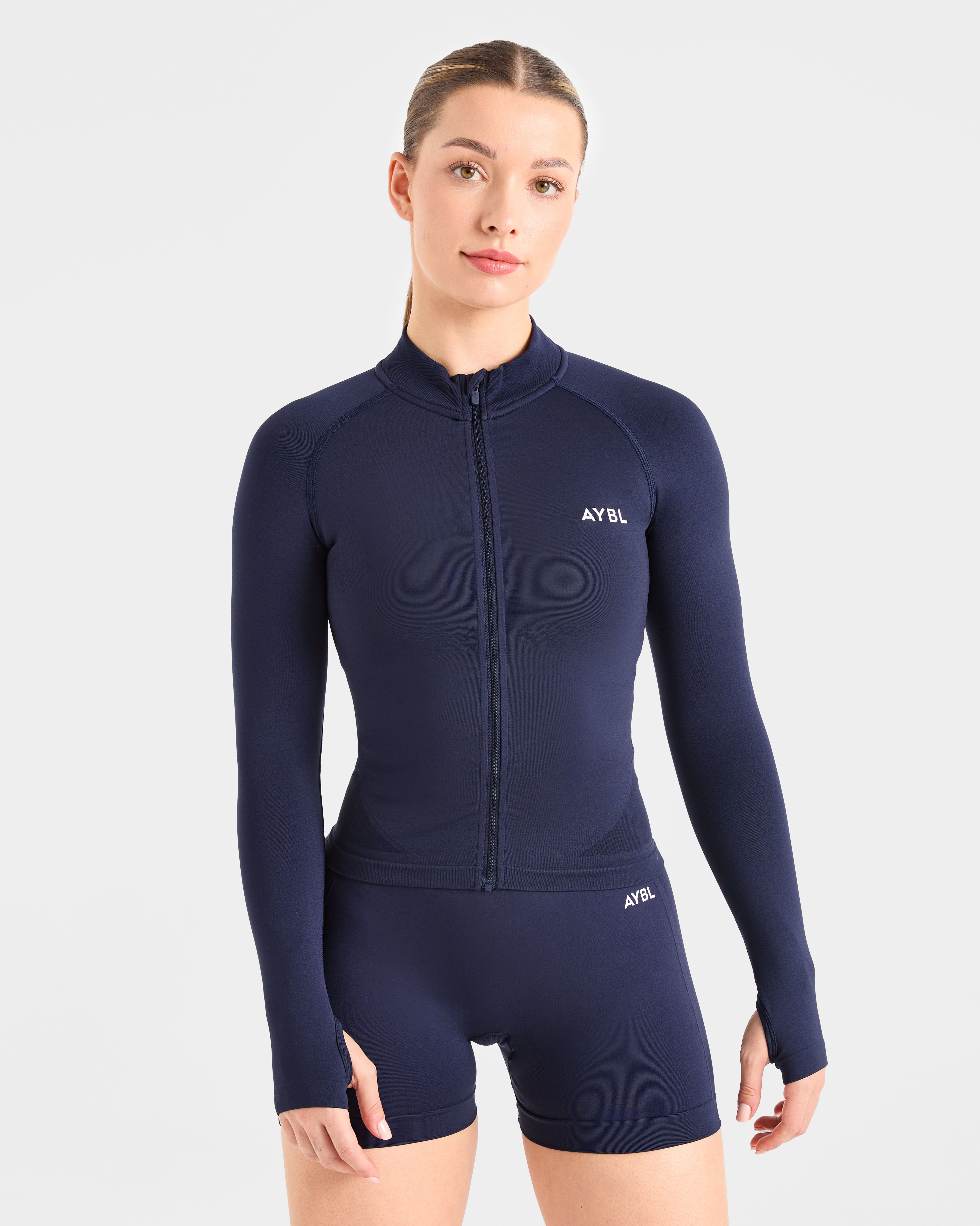 Empower Seamless Full Zip Jacket - Navy