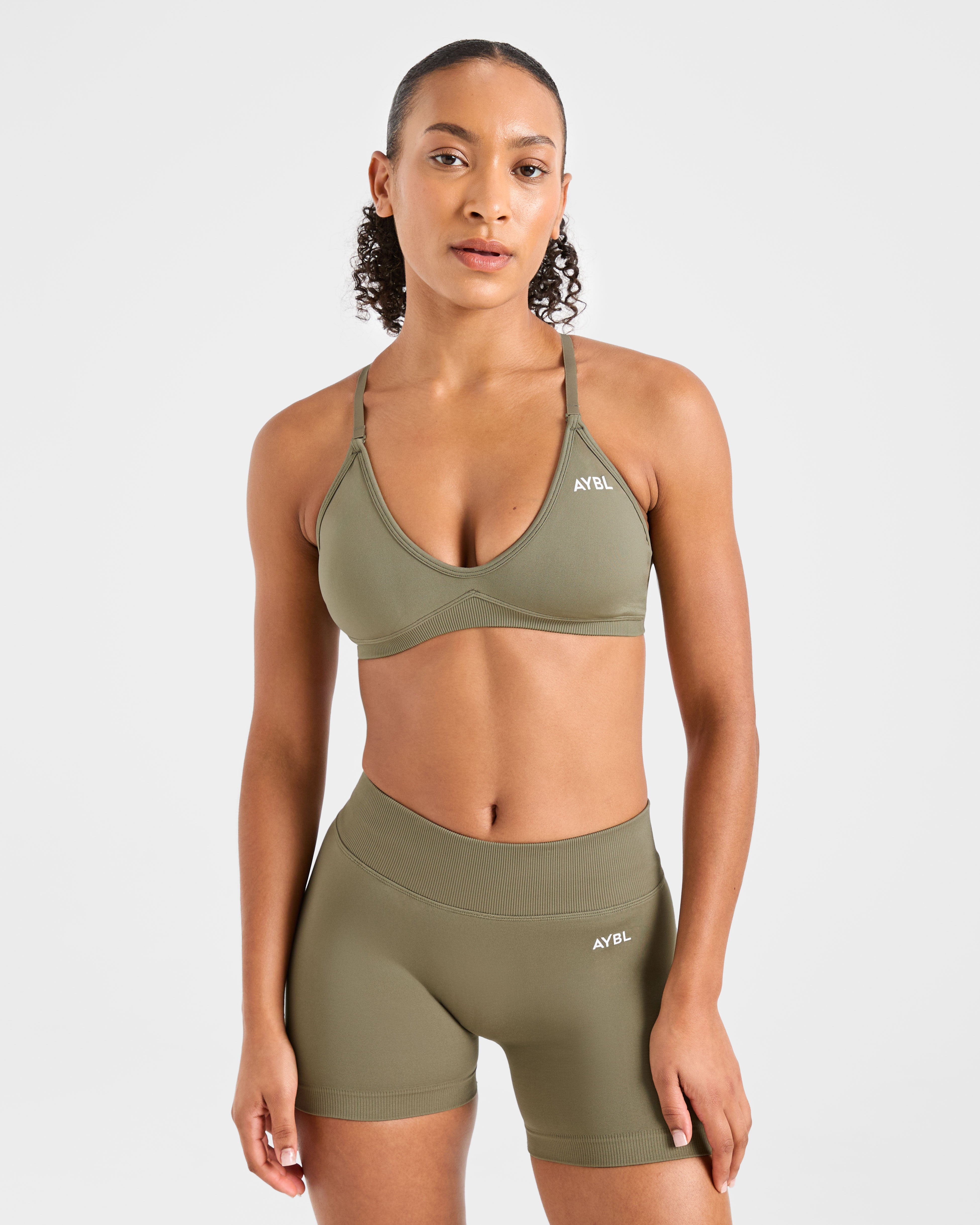 Adapt Seamless Strappy Sports Bra - Muted Olive