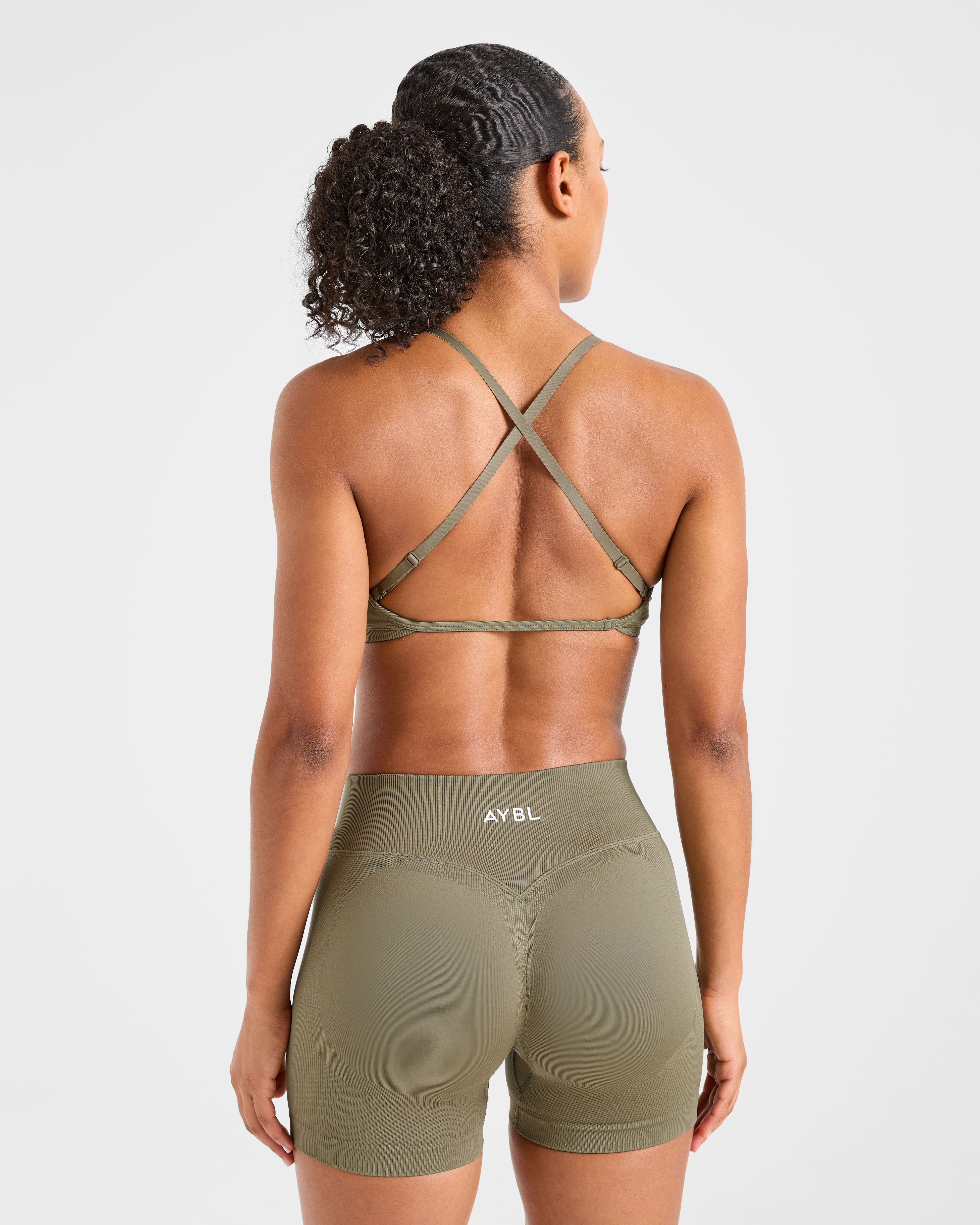 Adapt Seamless Strappy Sports Bra - Muted Olive