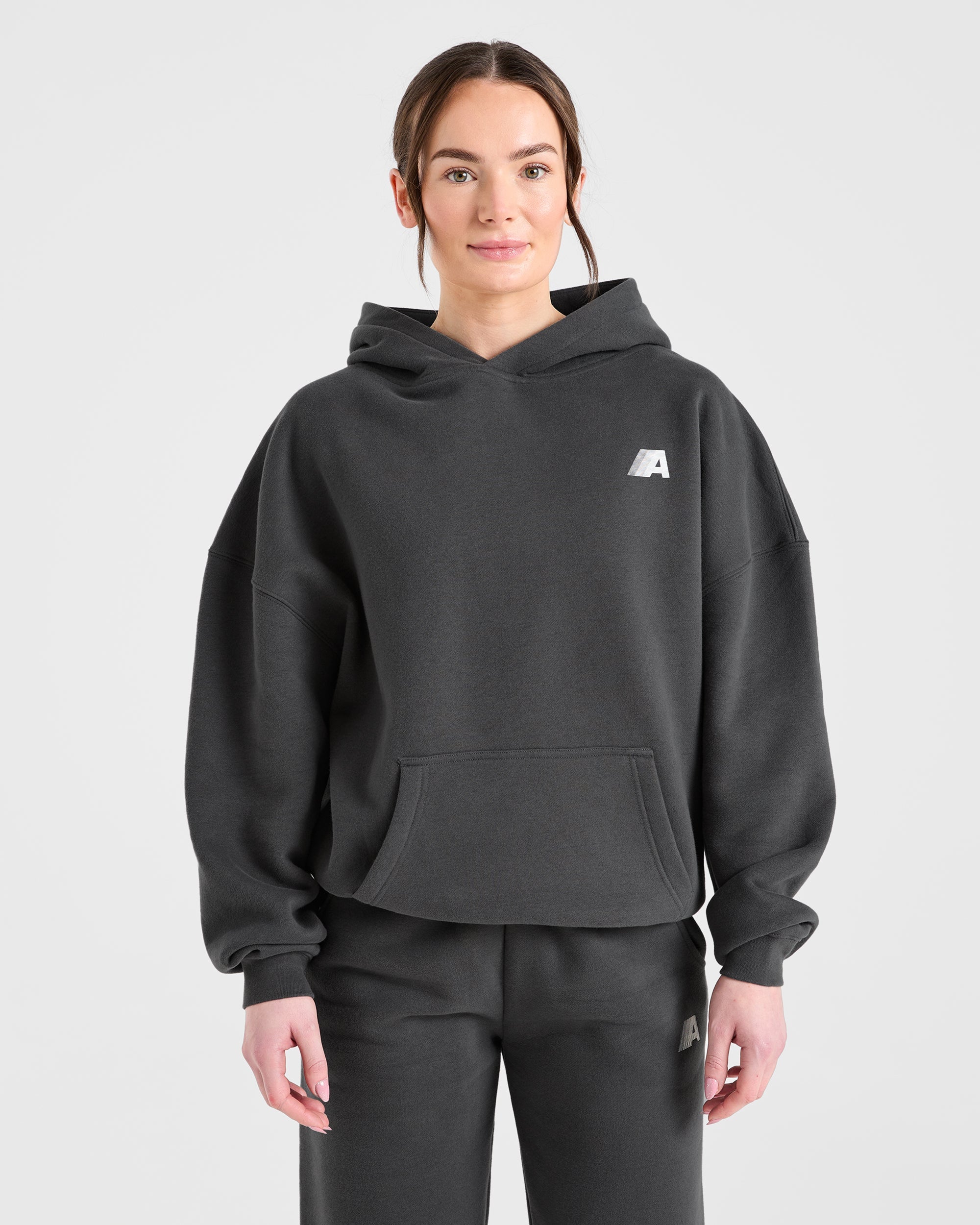 Image 2 from Retro Athletics Oversized Hoodie - Charcoal