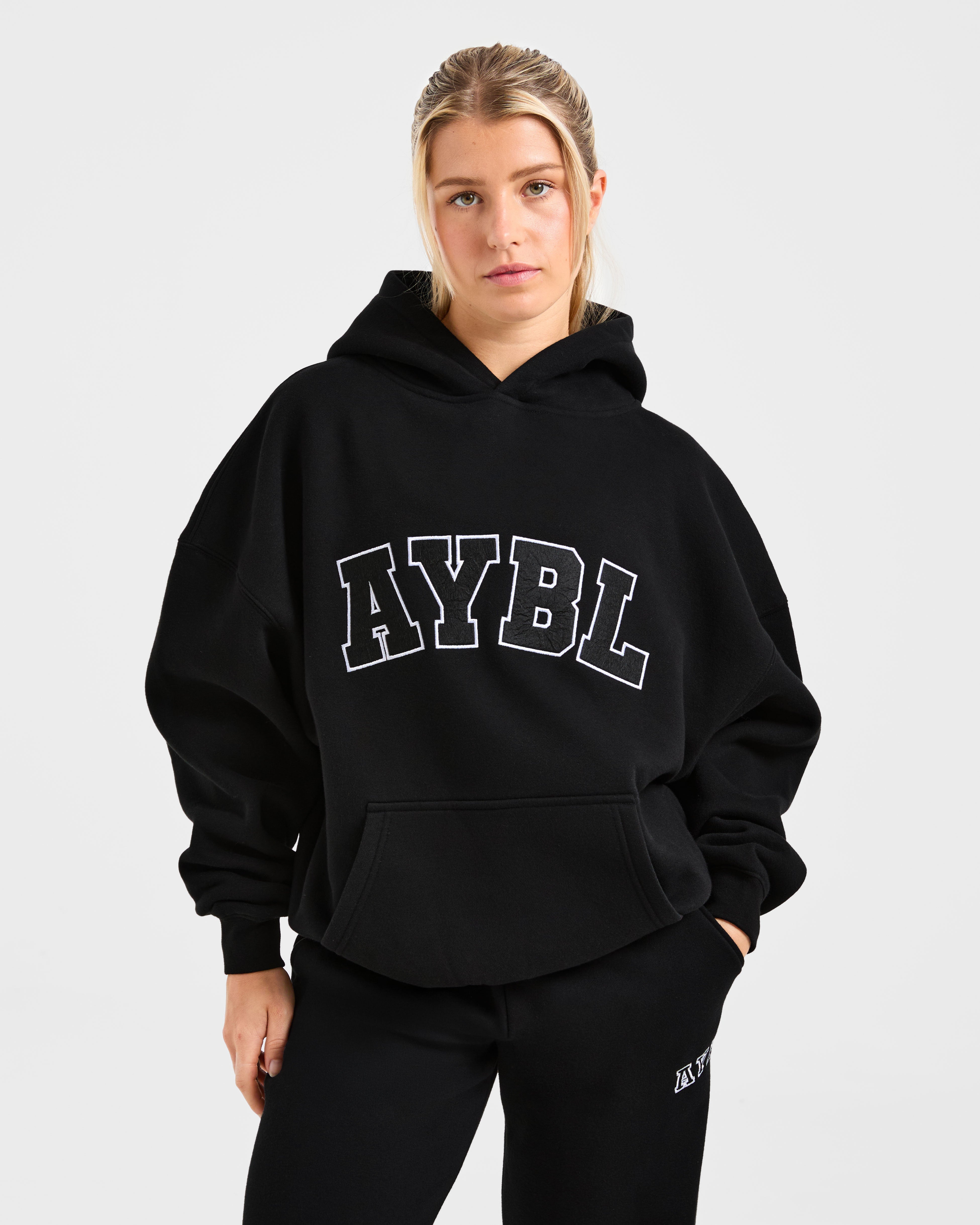 Varsity 2.0 Oversized Hoodie - Black