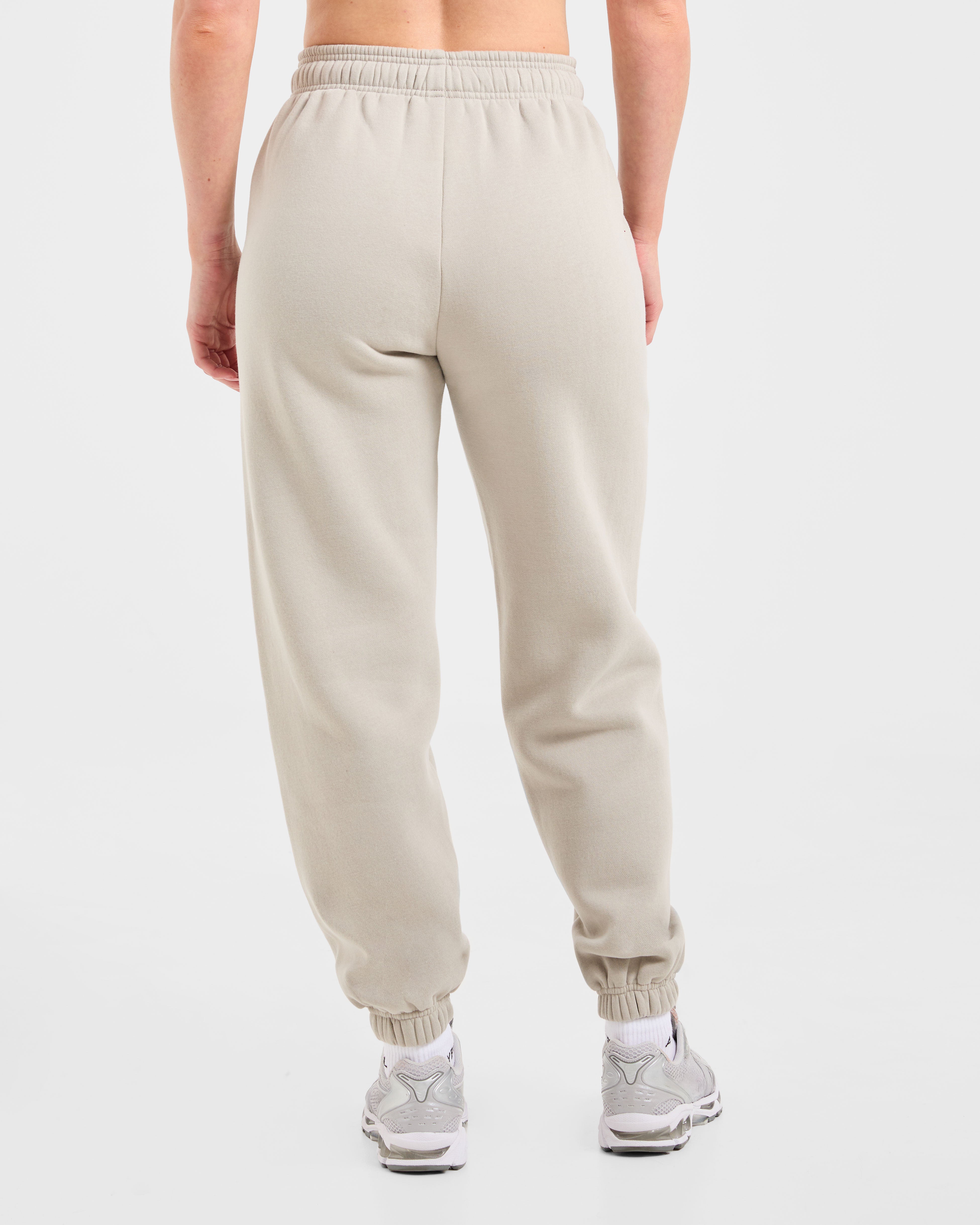 Retro Embroidered Oversized Joggers - Taupe Grey