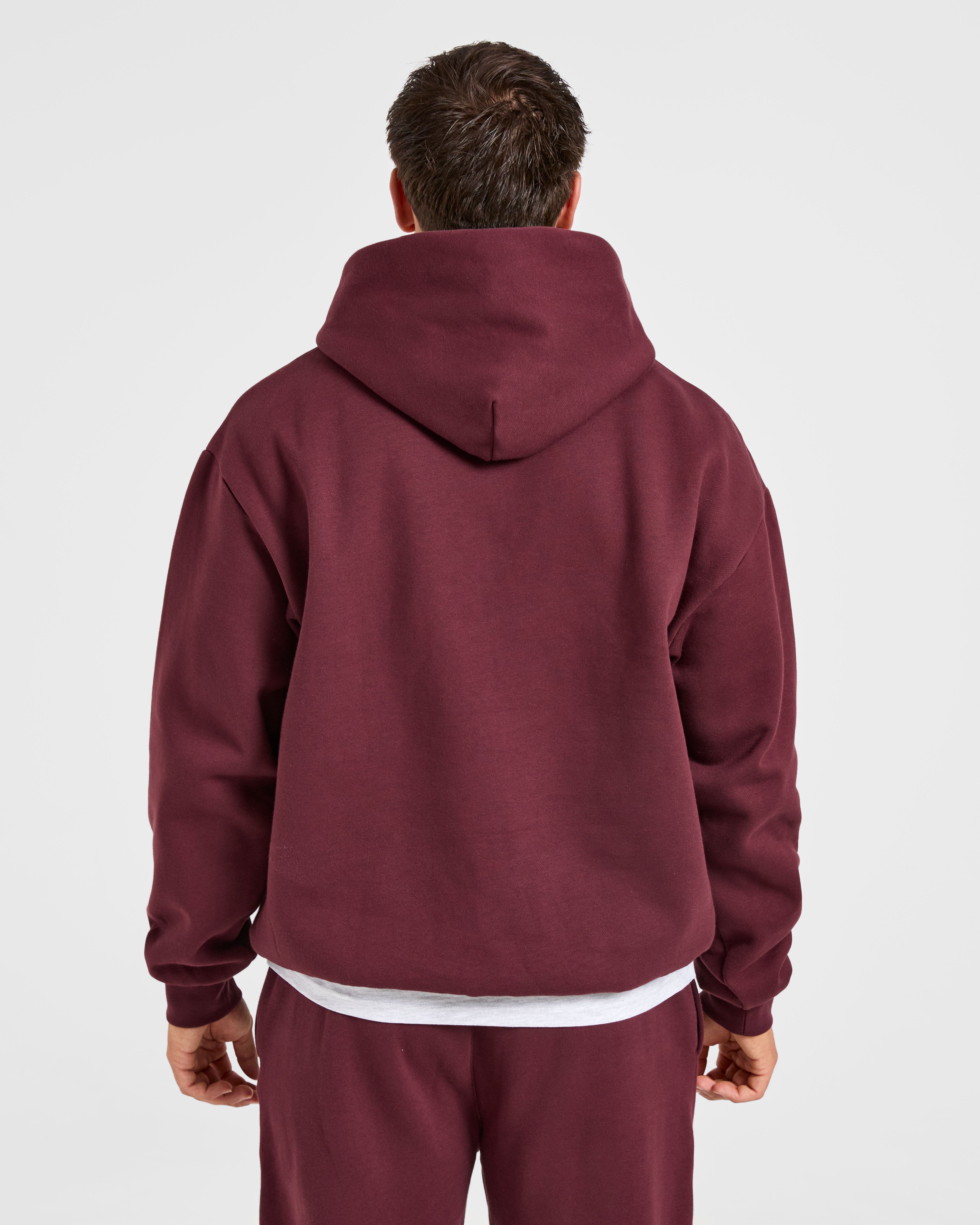 Essential Oversized Hoodie - Burgundy Red