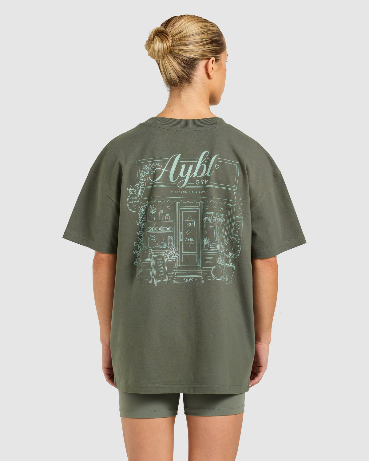 AYBL Gym Oversized T Shirt - Muted Khaki