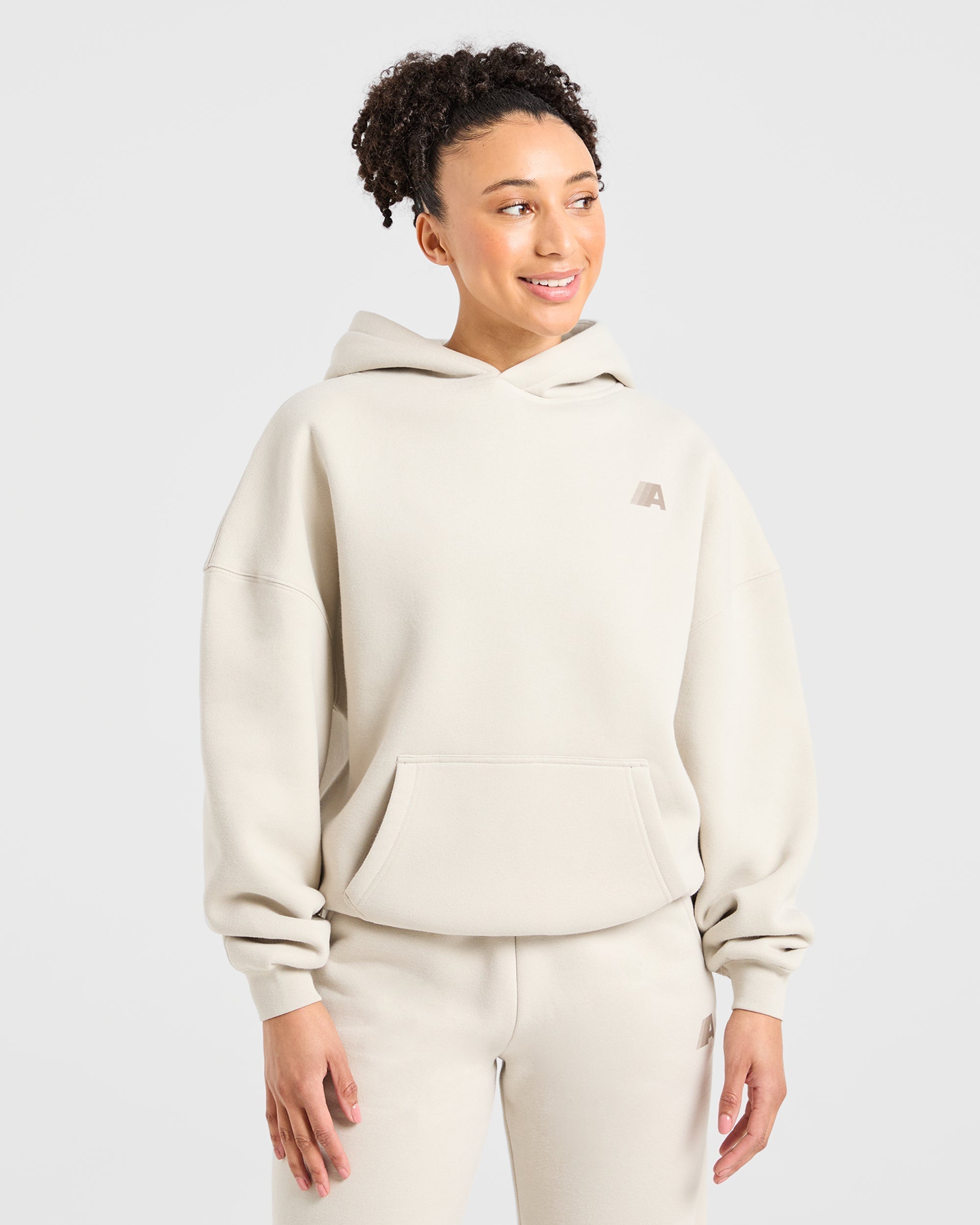 Image 2 from Retro Athletics Oversized Hoodie - Sand