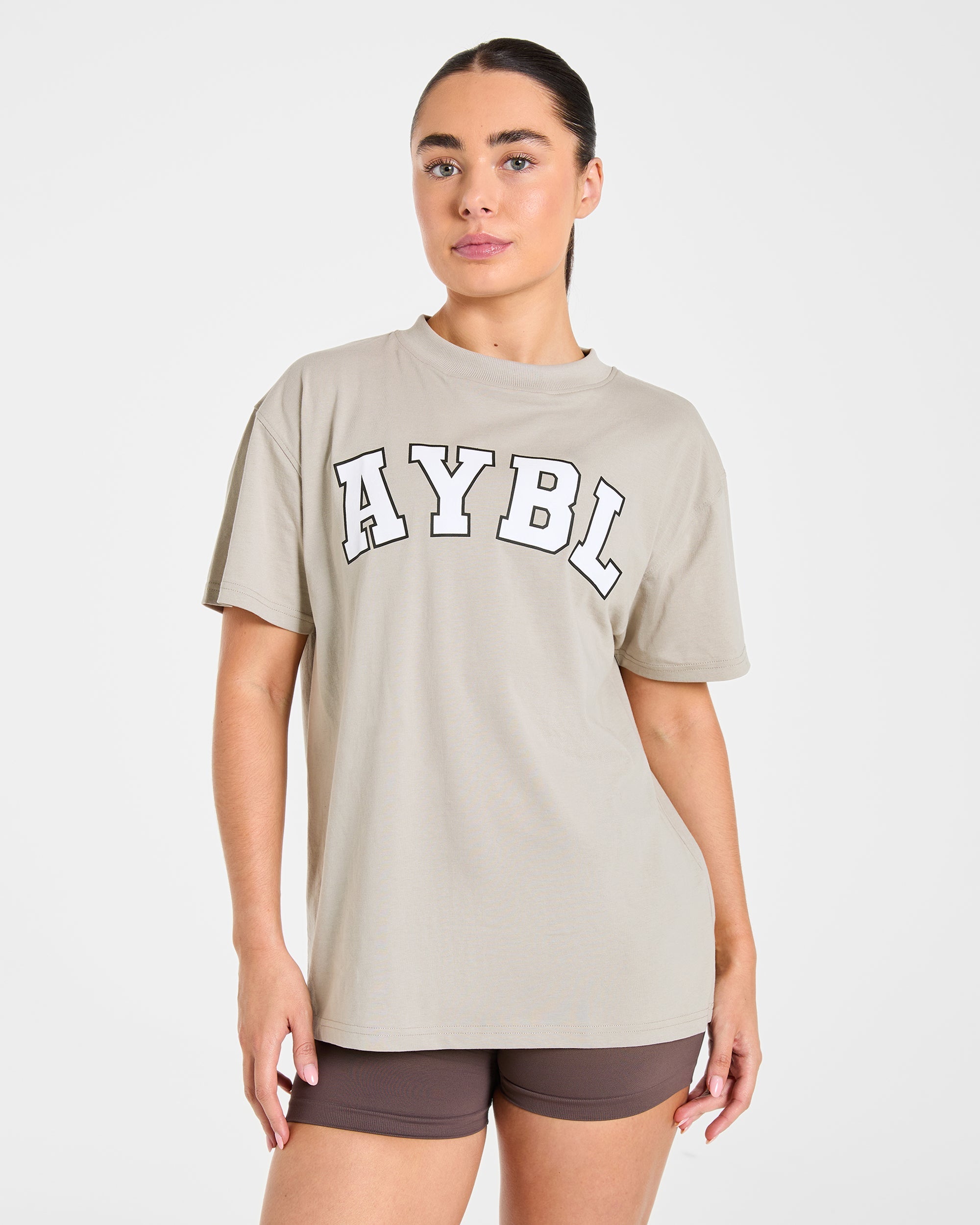 Varsity 2.0 Oversized T Shirt - Taupe