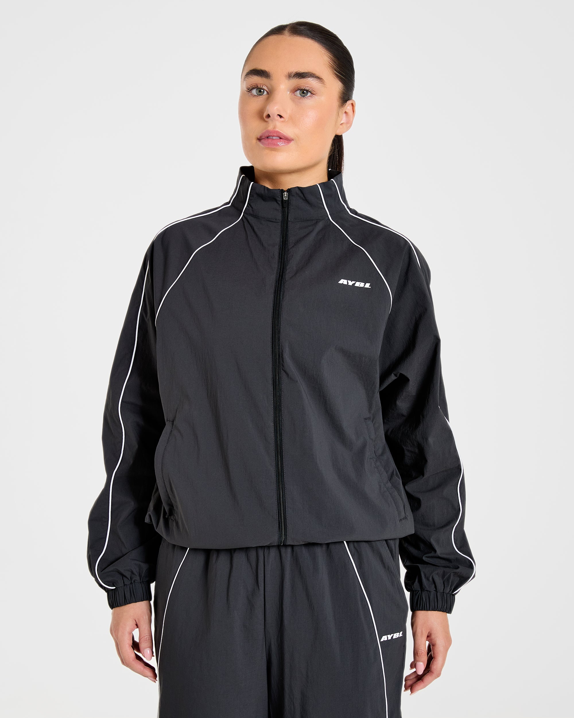 Retro Track Jacket - Black