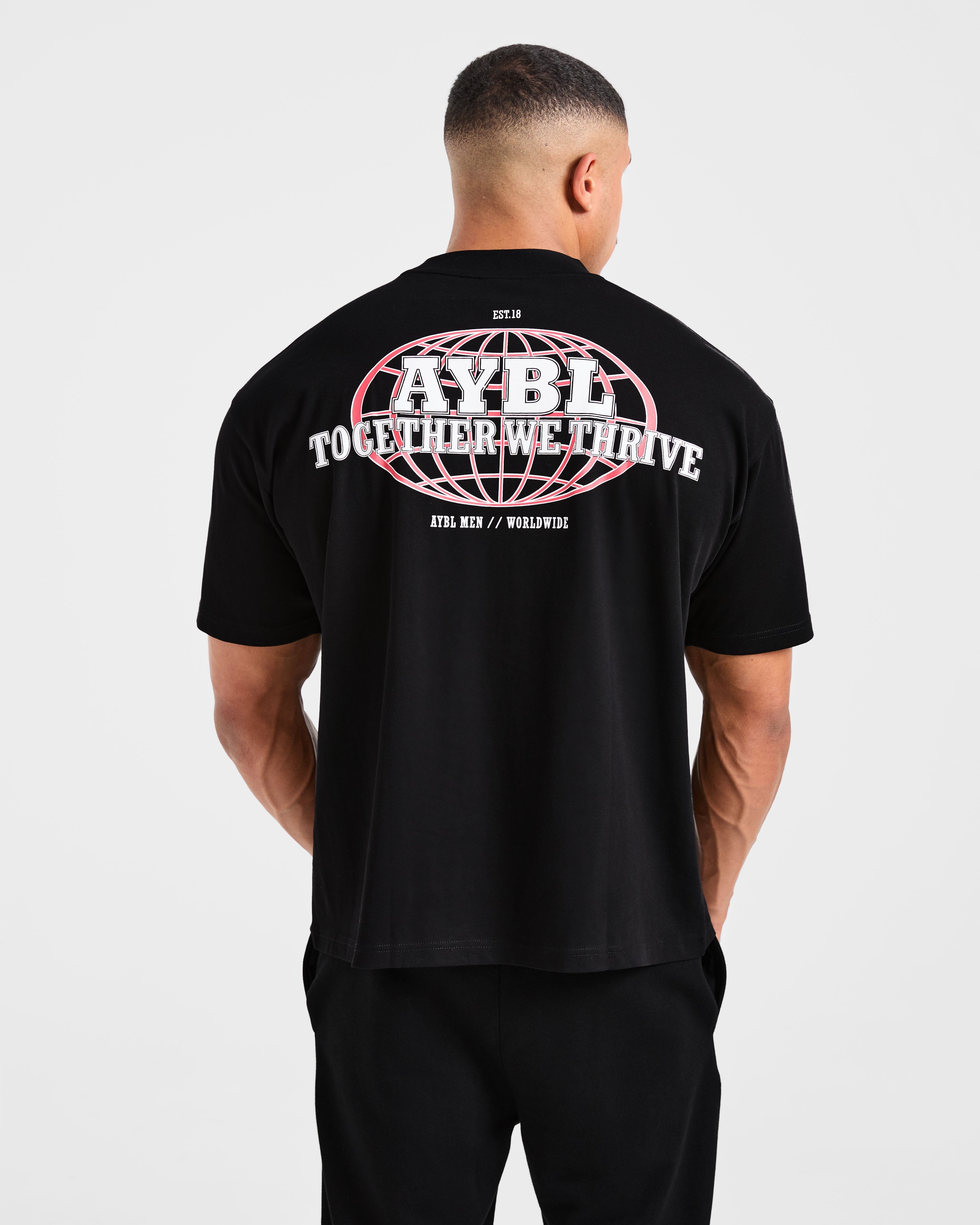 Global Oversized T Shirt - Black/Red