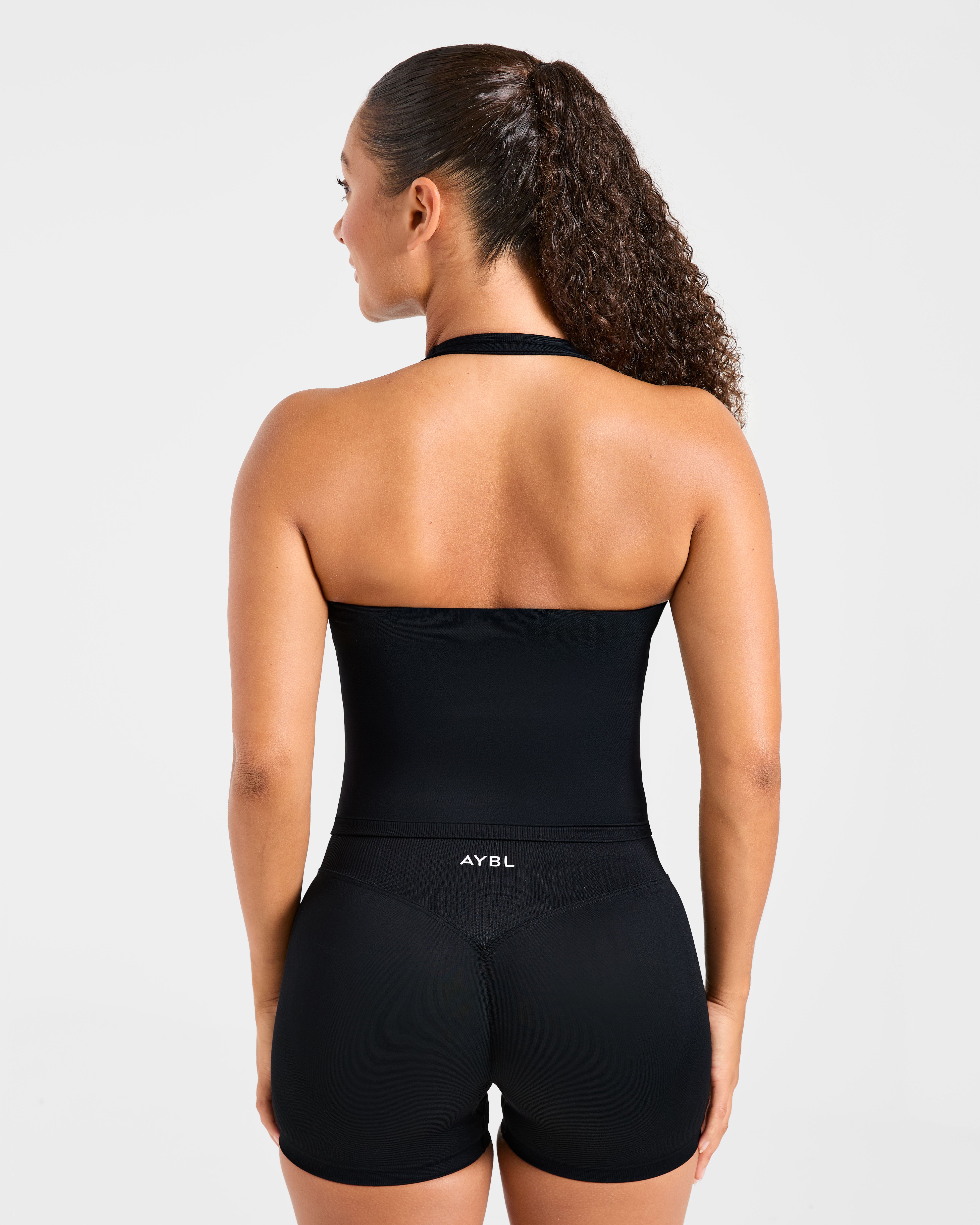 Enhance Seamless Halterneck Top - Black