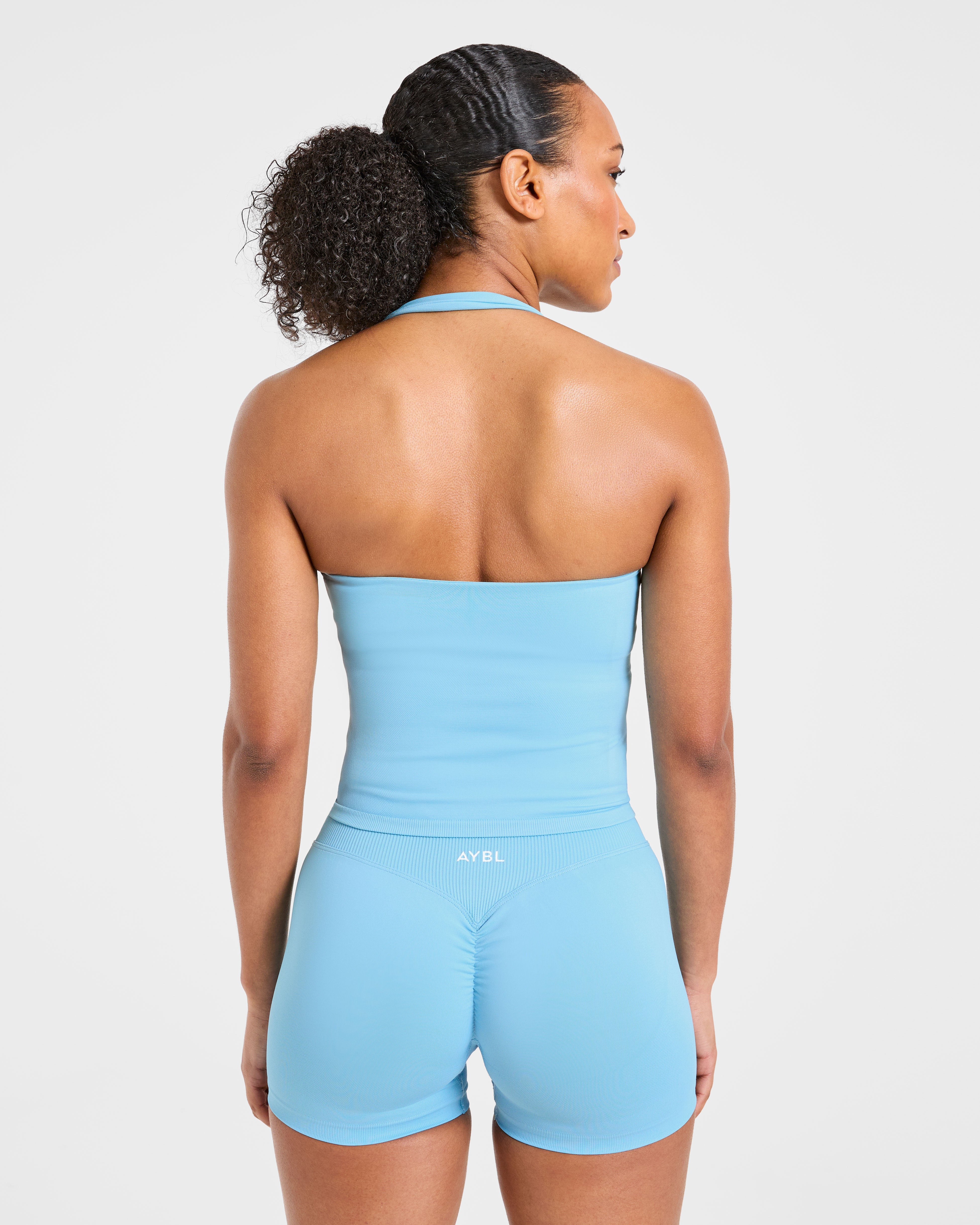 Enhance Seamless Halterneck Top - Powder Blue