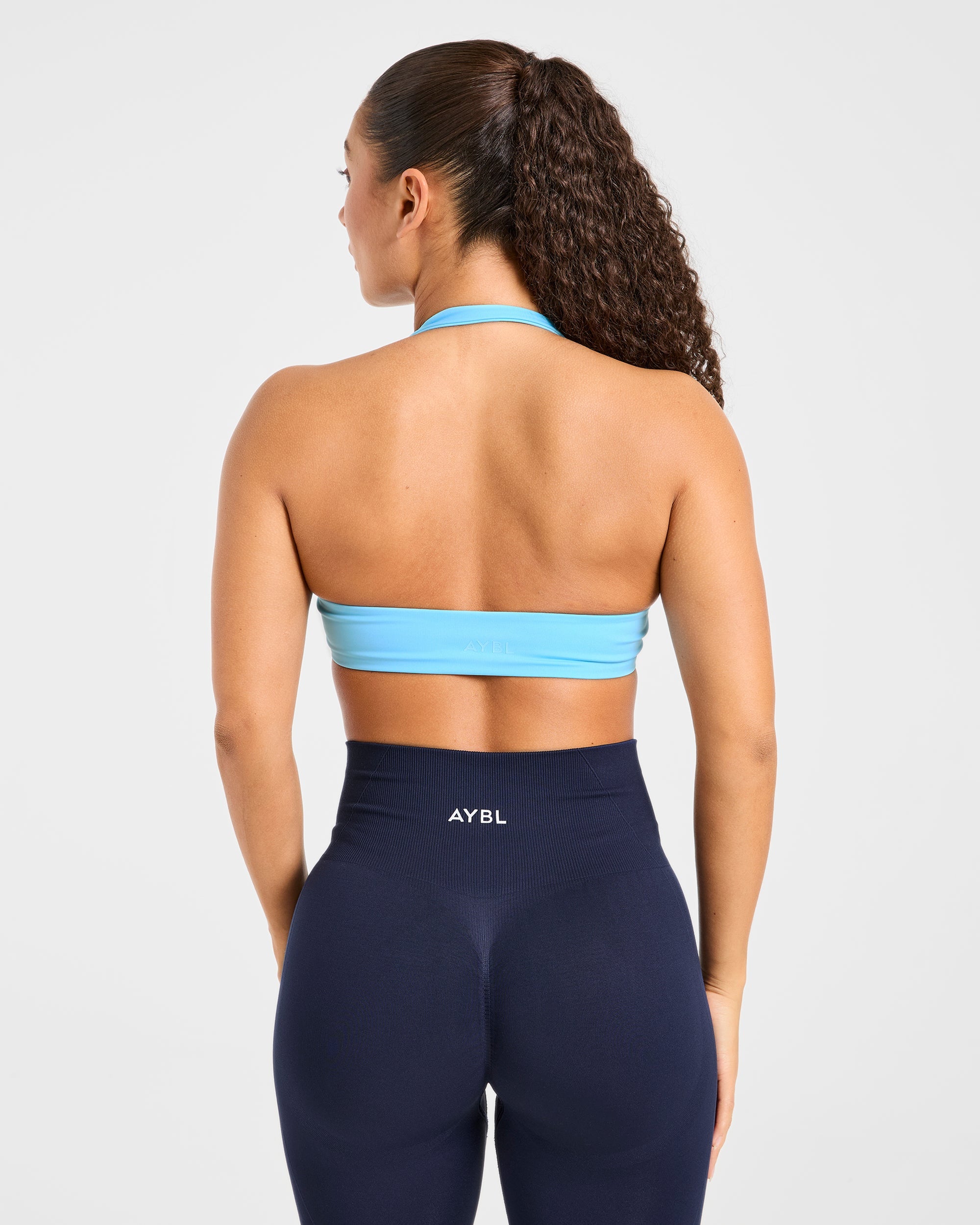 Essential Halterneck Sports Bra - Vibrant Blue