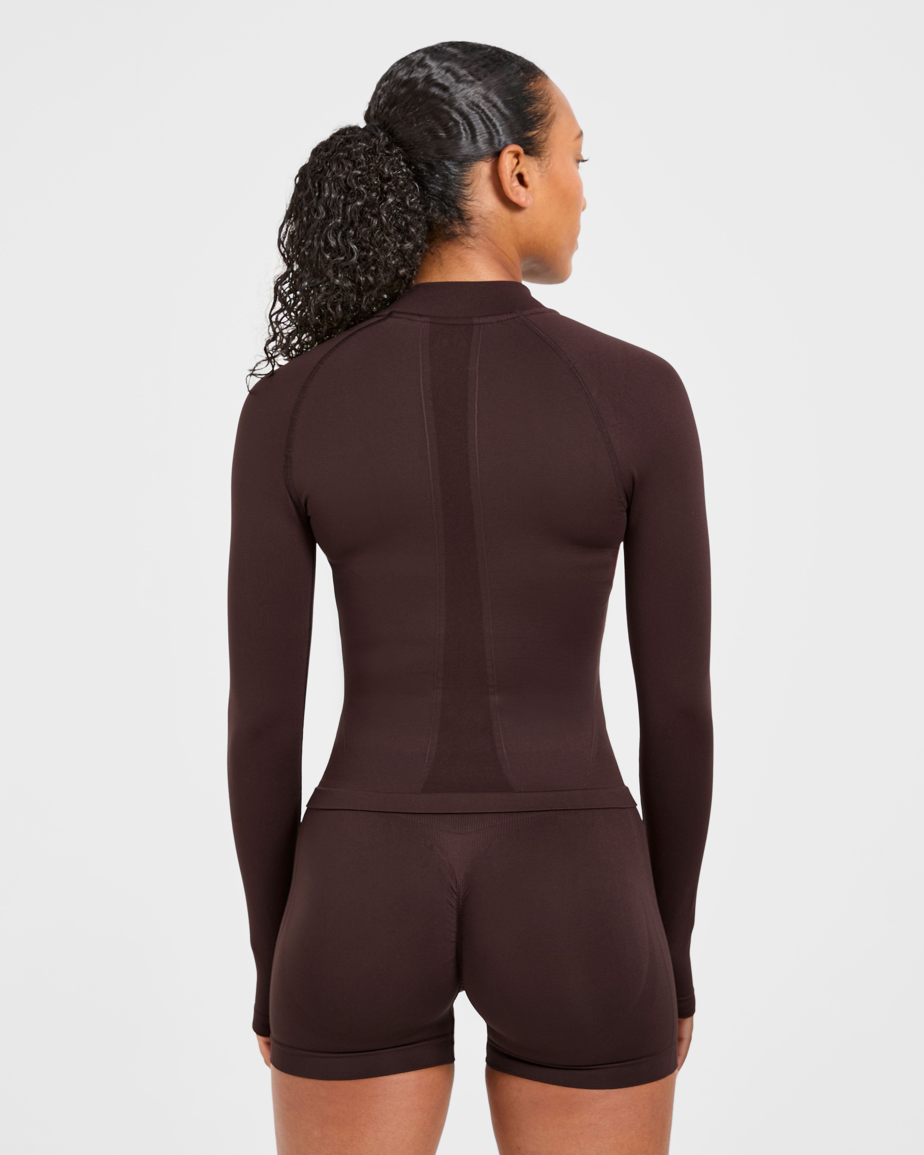 Empower Seamless Full Zip Jacket - Cocoa Brown