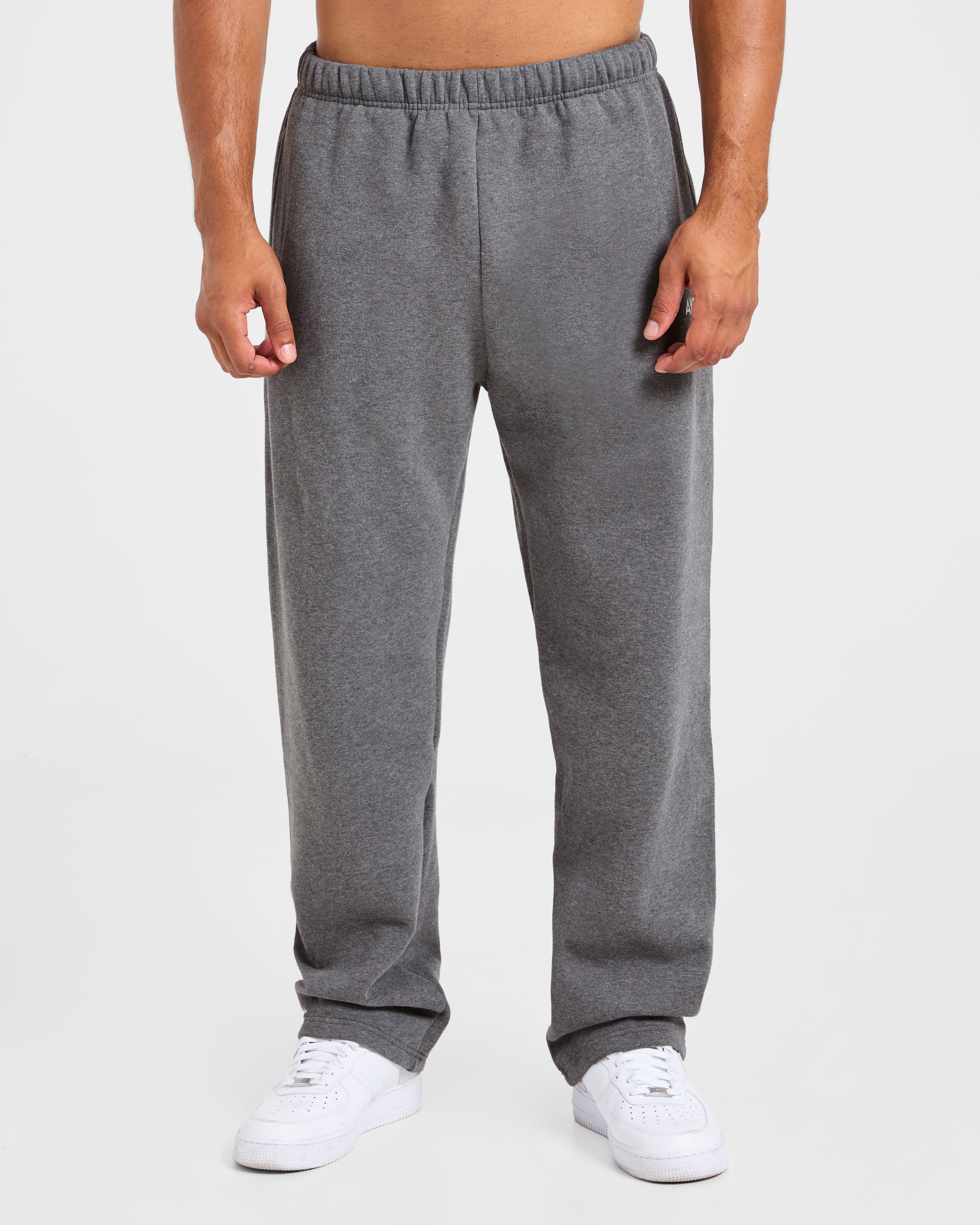 Essential Oversized Straight Leg Joggers - Charcoal Marl