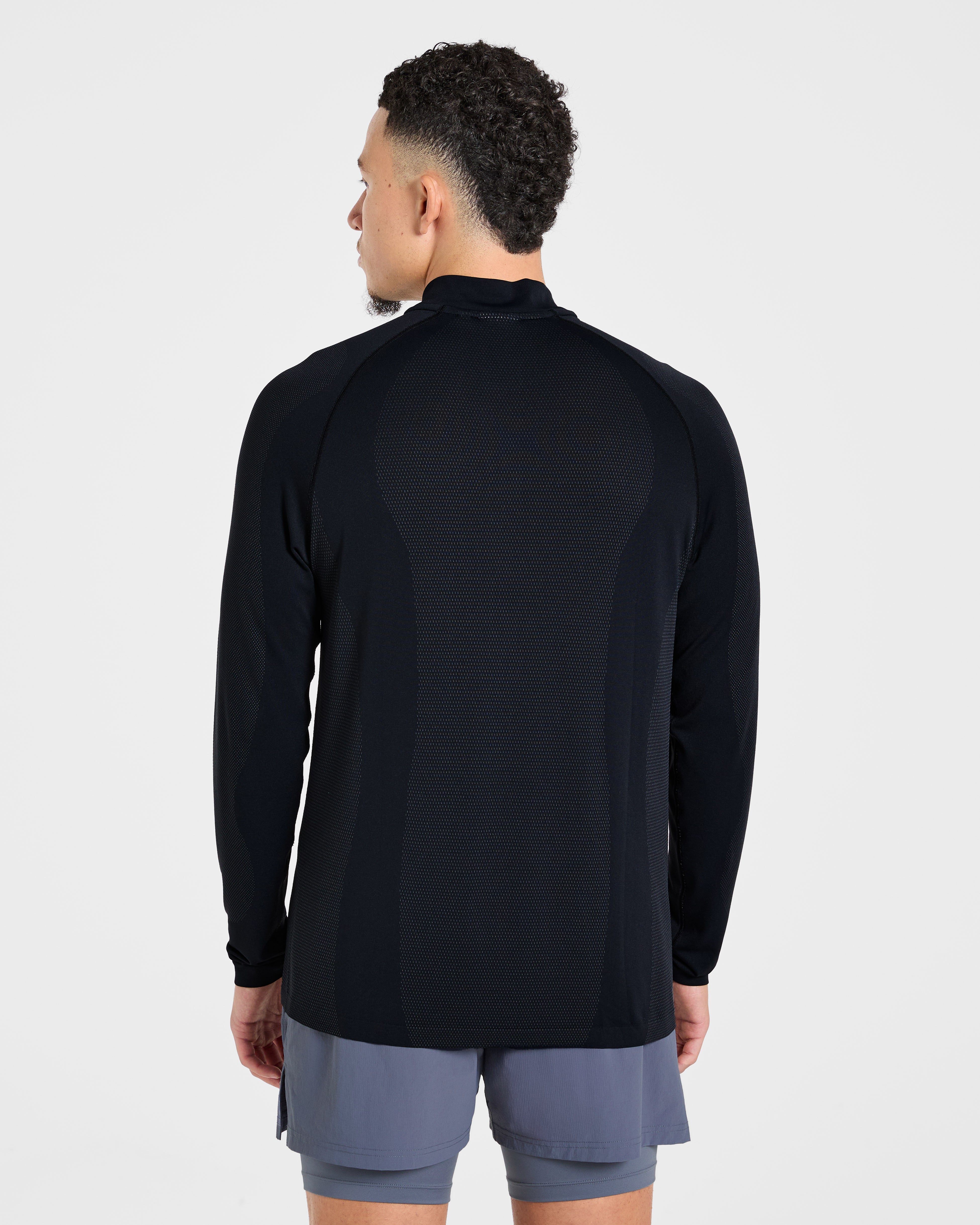 Attain Seamless 1/2 Zip Pullover - Black
