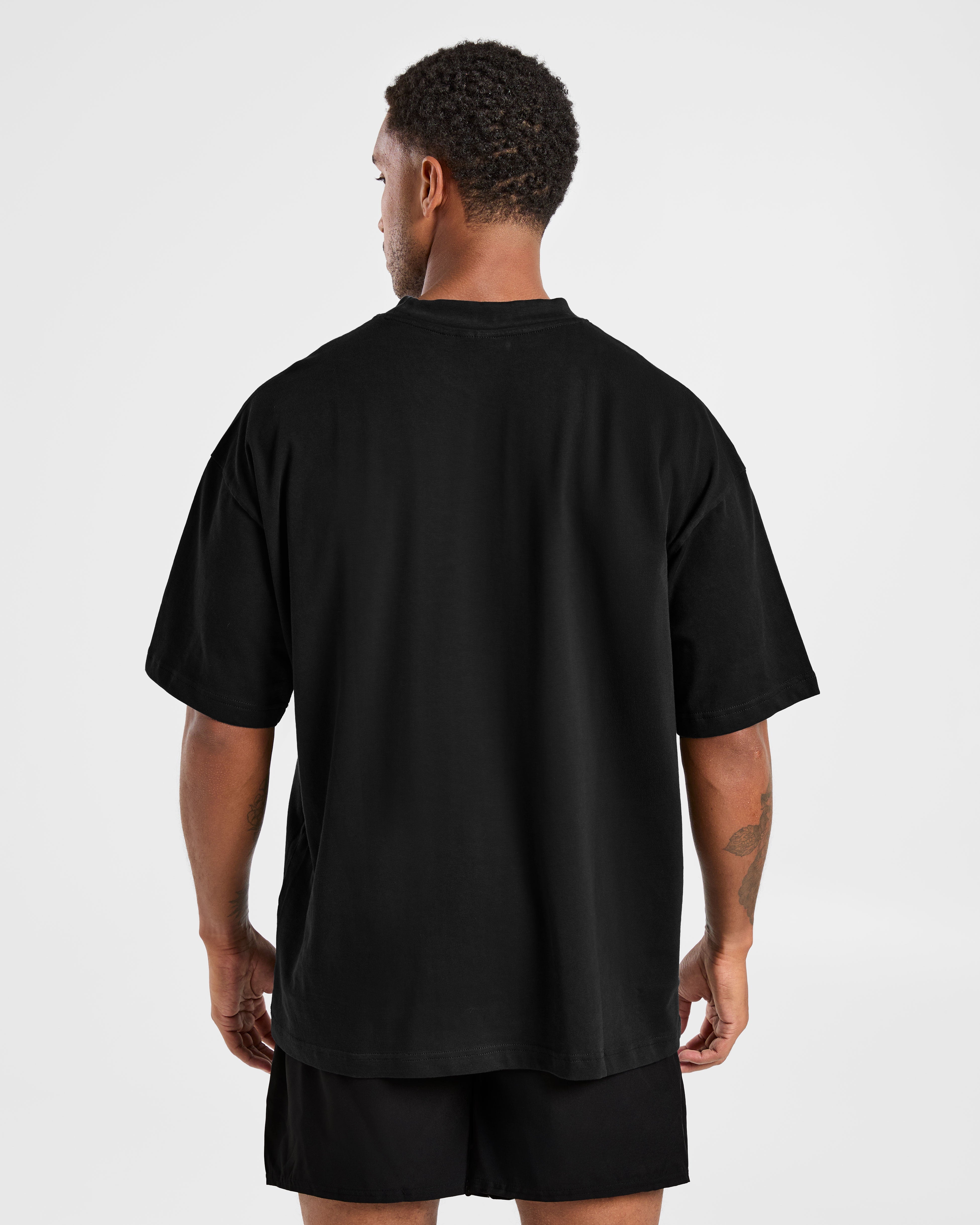 Elite Oversized T Shirt- Black/Charcoal