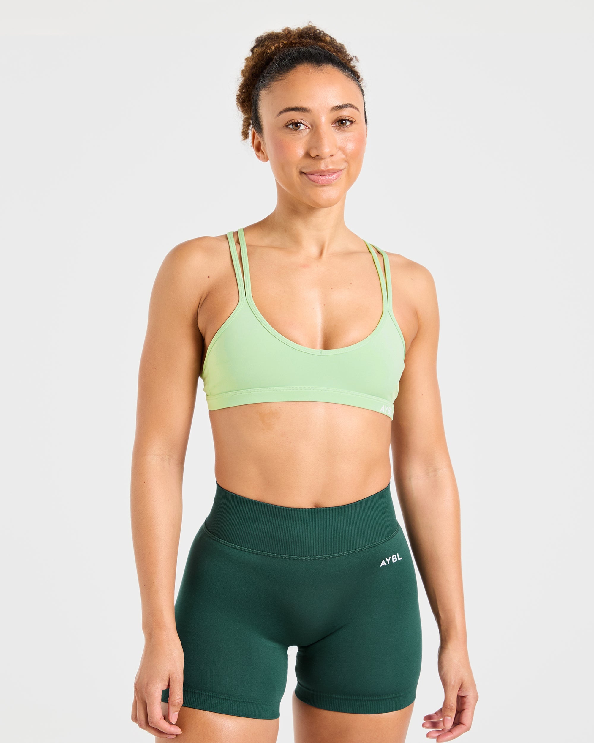 Essential Strappy Sports Bra - Soft Green