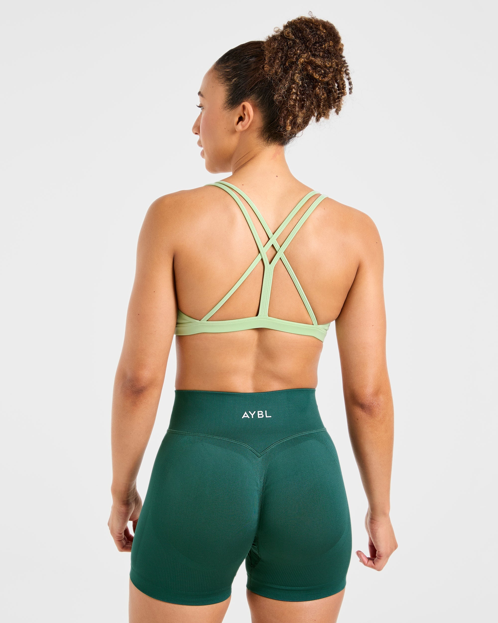 Essential Strappy Sports Bra - Soft Green