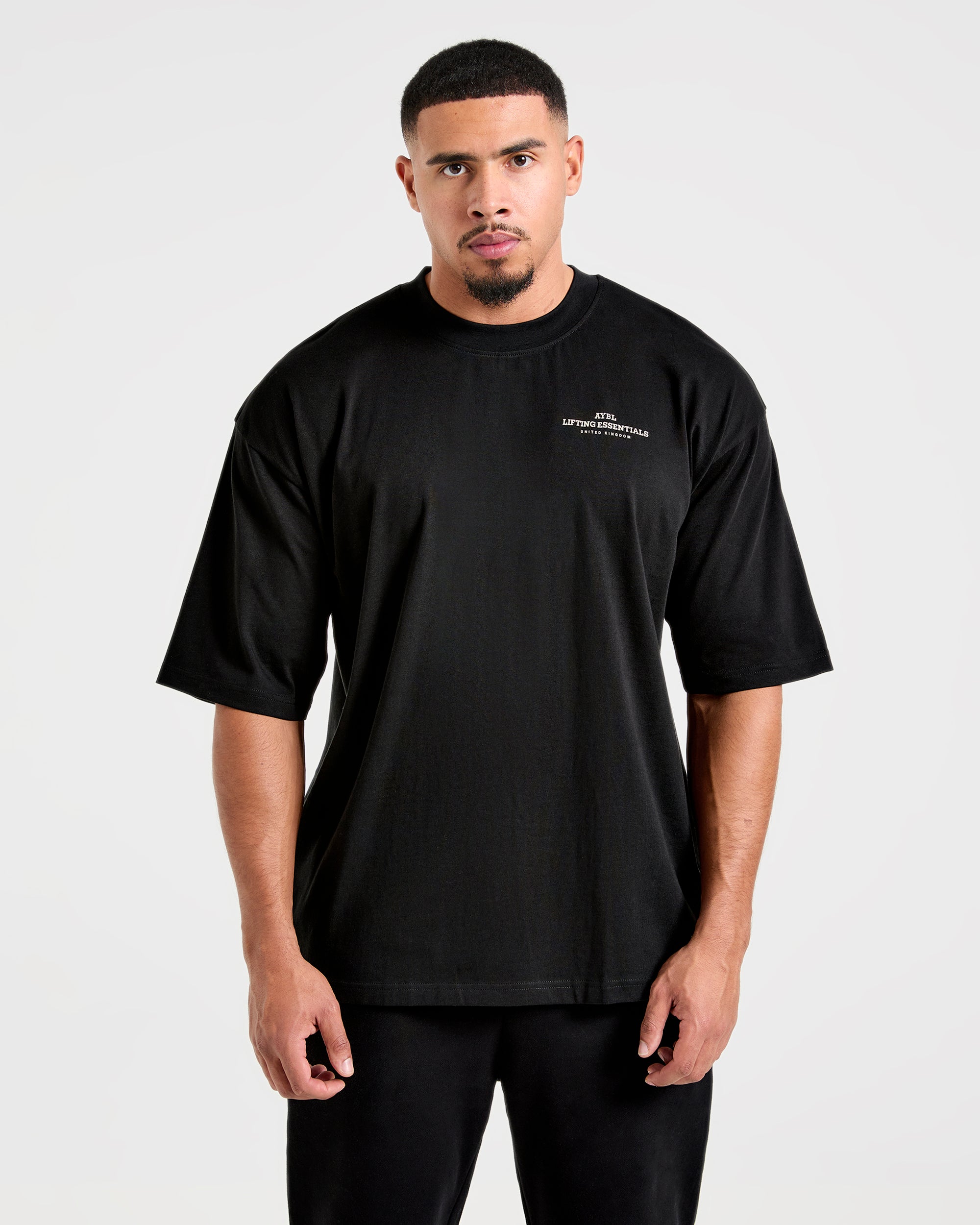 Apex Lifting Essentials Oversized T Shirt - Black/Cream