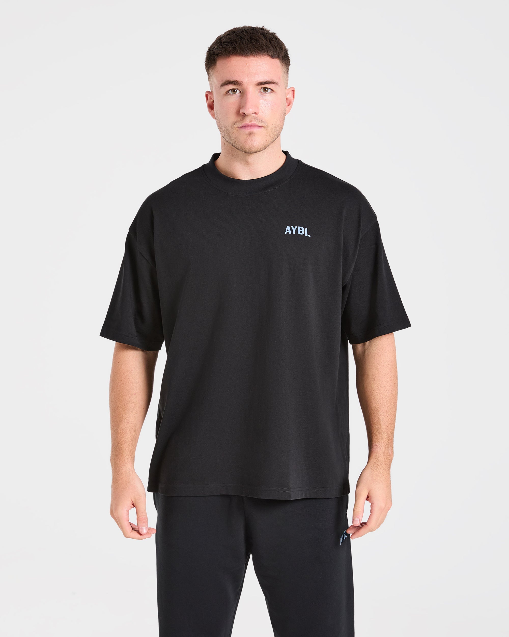 Strength Division Oversized T Shirt - Black/Blue