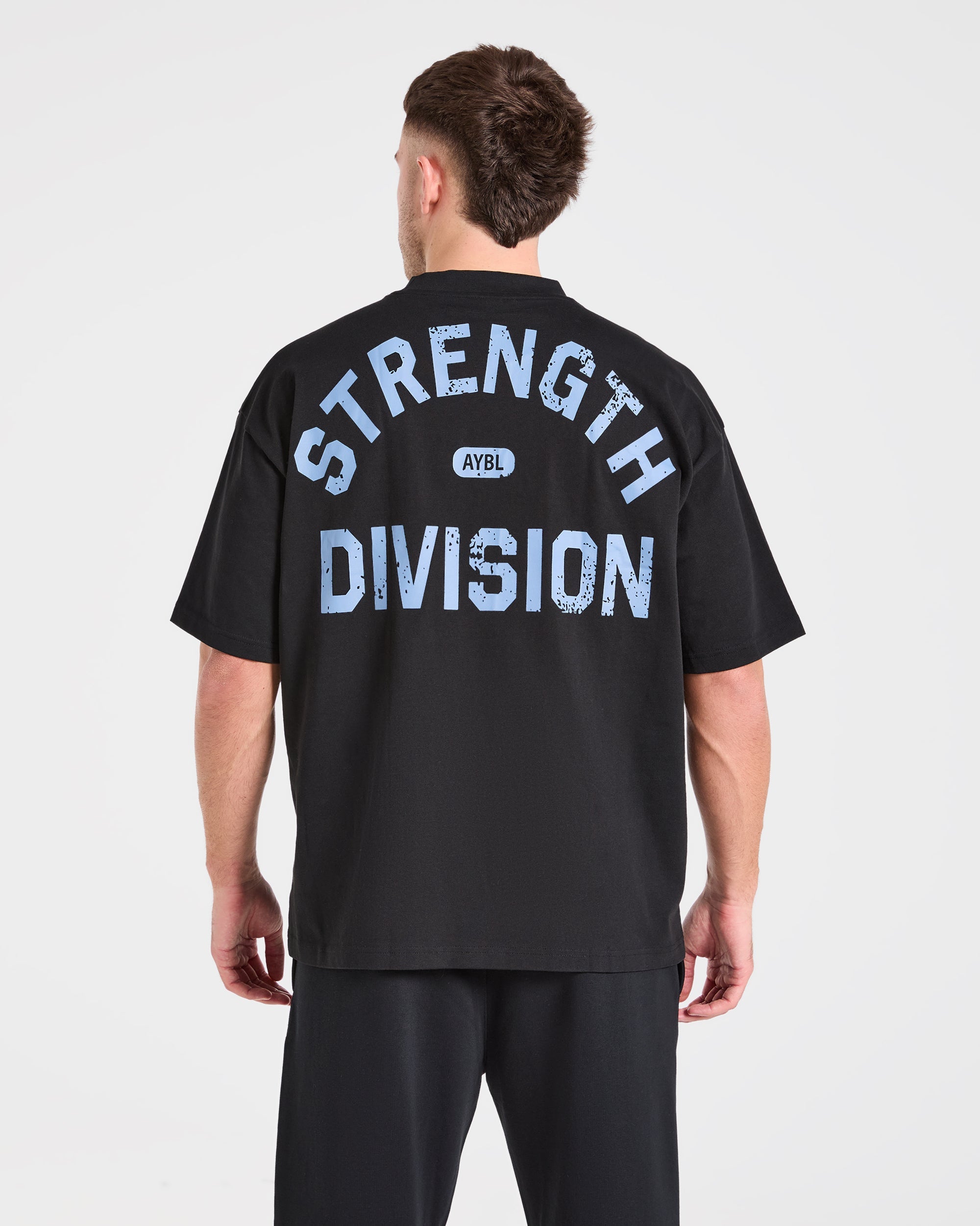 Strength Division Oversized T Shirt - Black/Blue