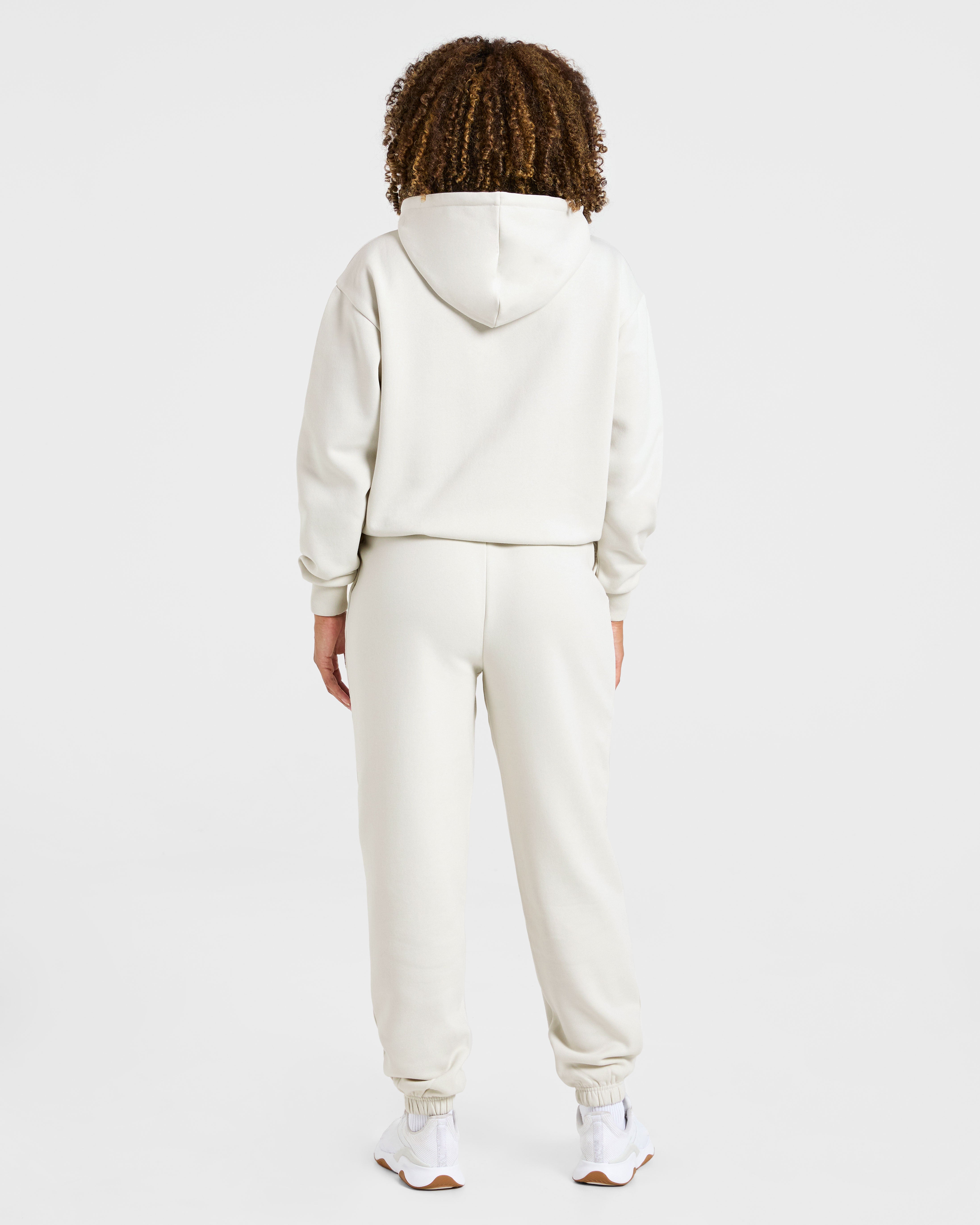 Lifestyle Oversized Zip Up Hoodie - Off-White