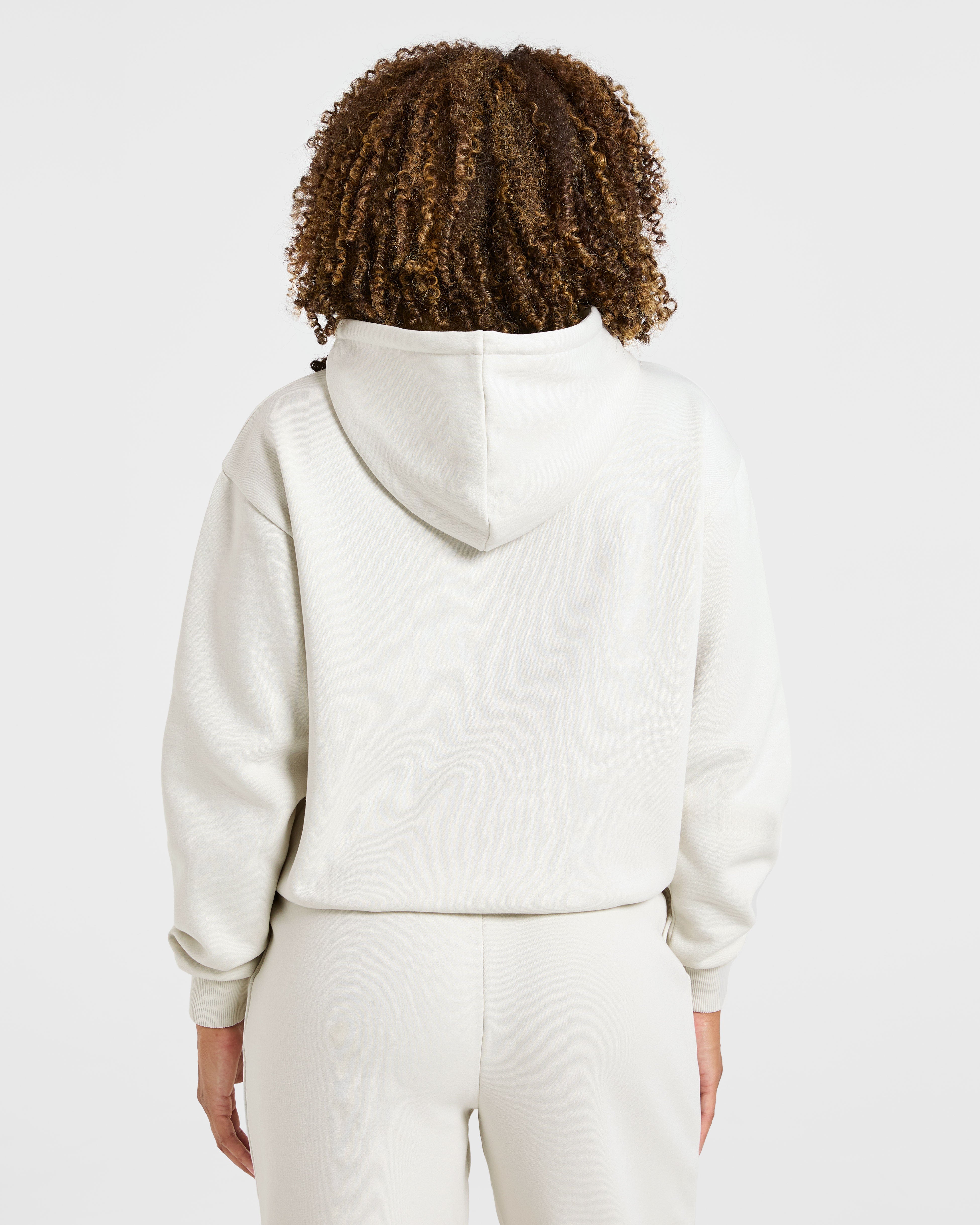 Lifestyle Oversized Zip Up Hoodie - Off-White