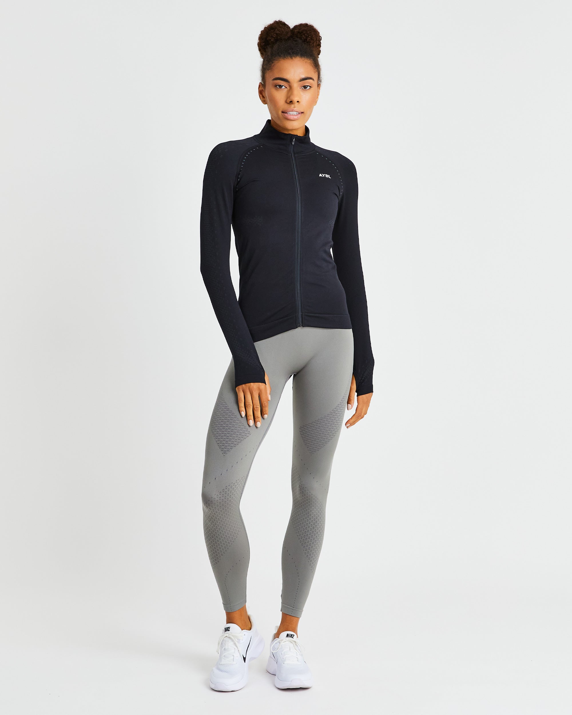 Ignite Seamless Zip Jacket - Midnight Black