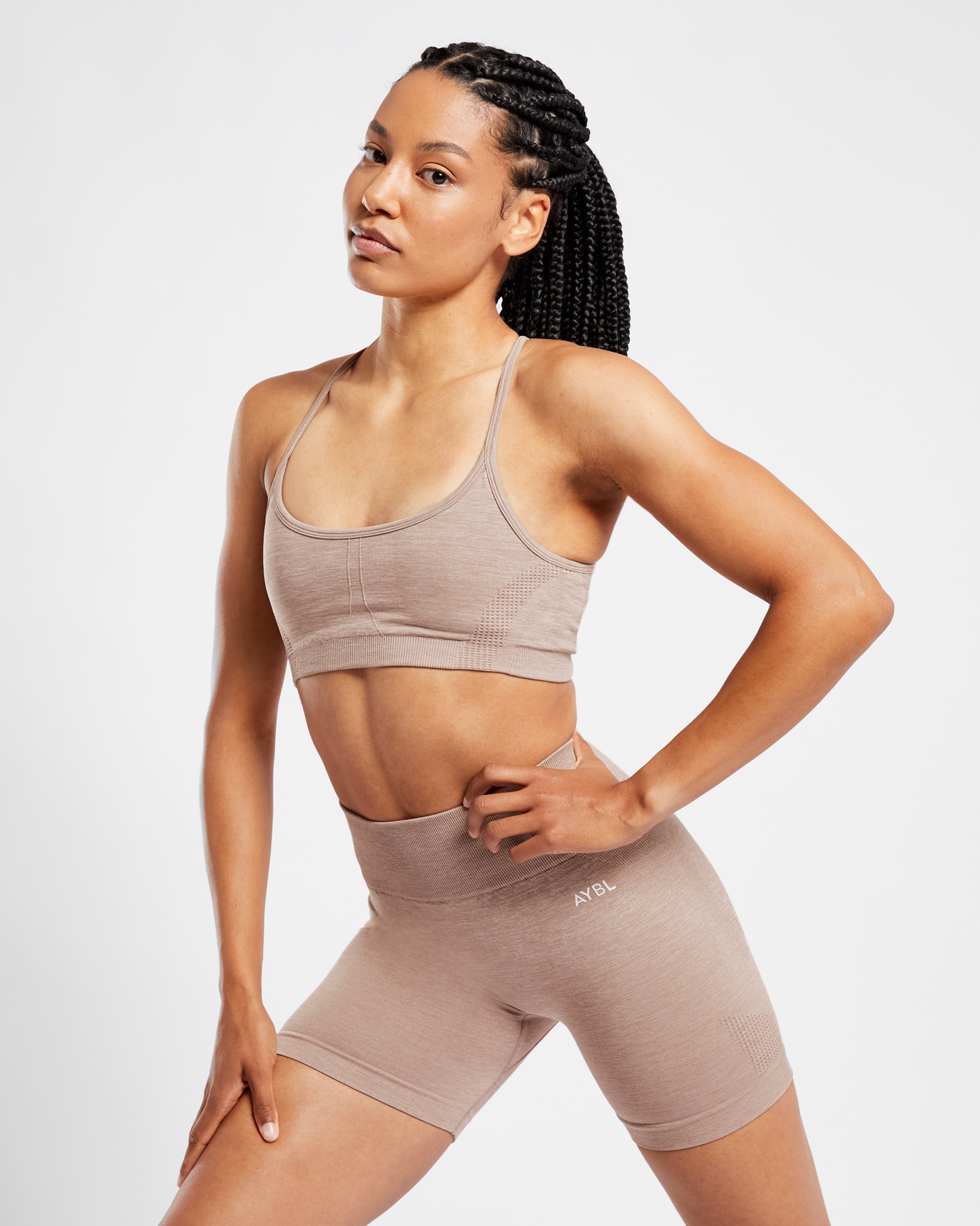 Revive Seamless Sports Bra - Warm Taupe Marl