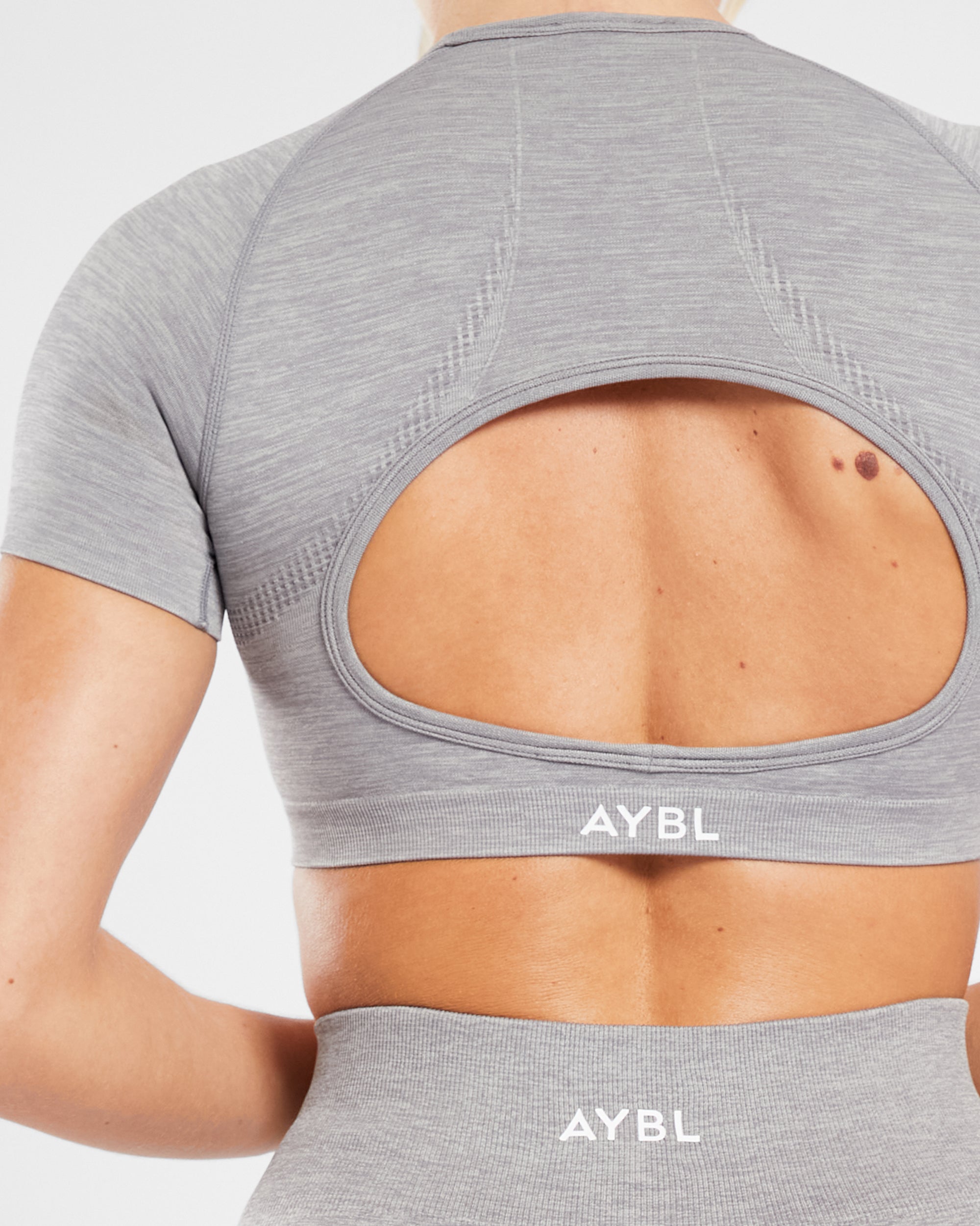 Revive Seamless Crop Top - Grey Marl