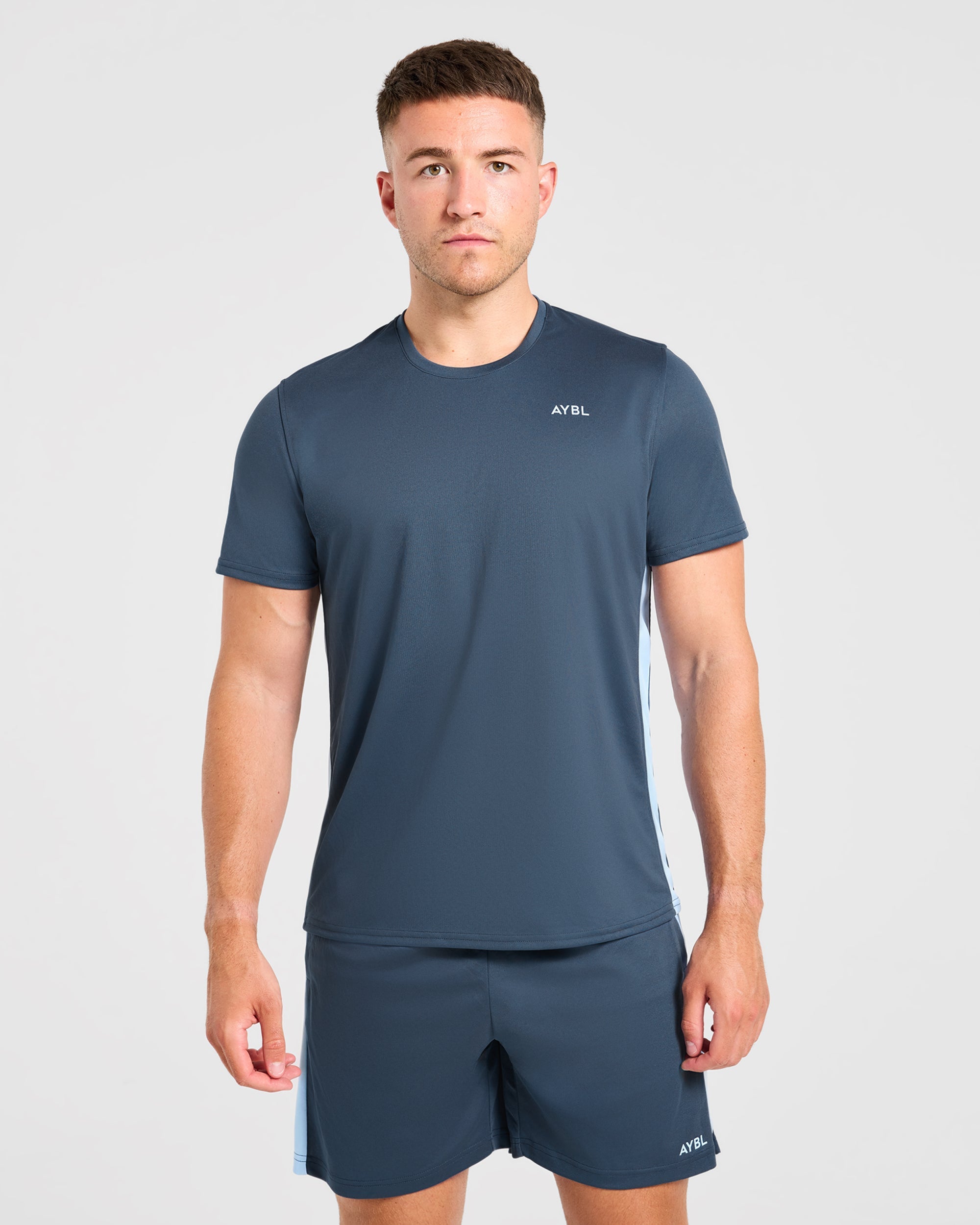 Active T Shirt - Muted Navy/Light Blue