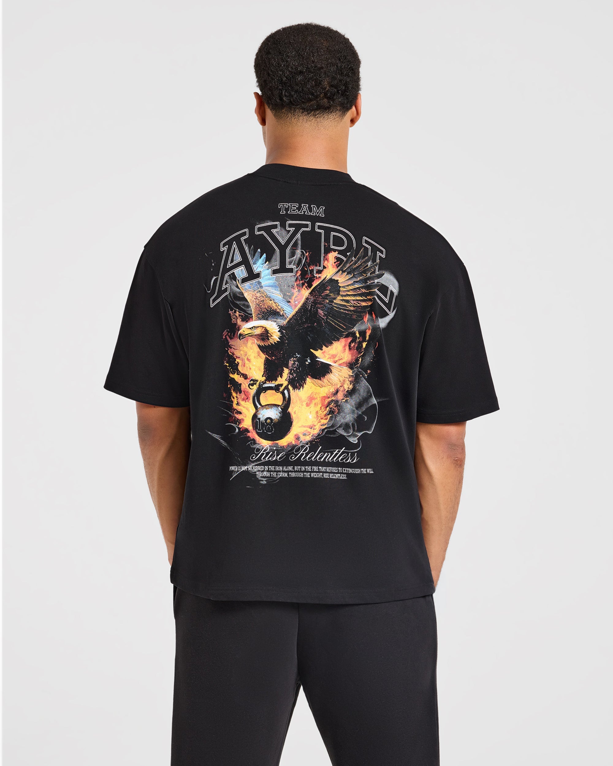 Relentless Eagle Oversized T Shirt - Black