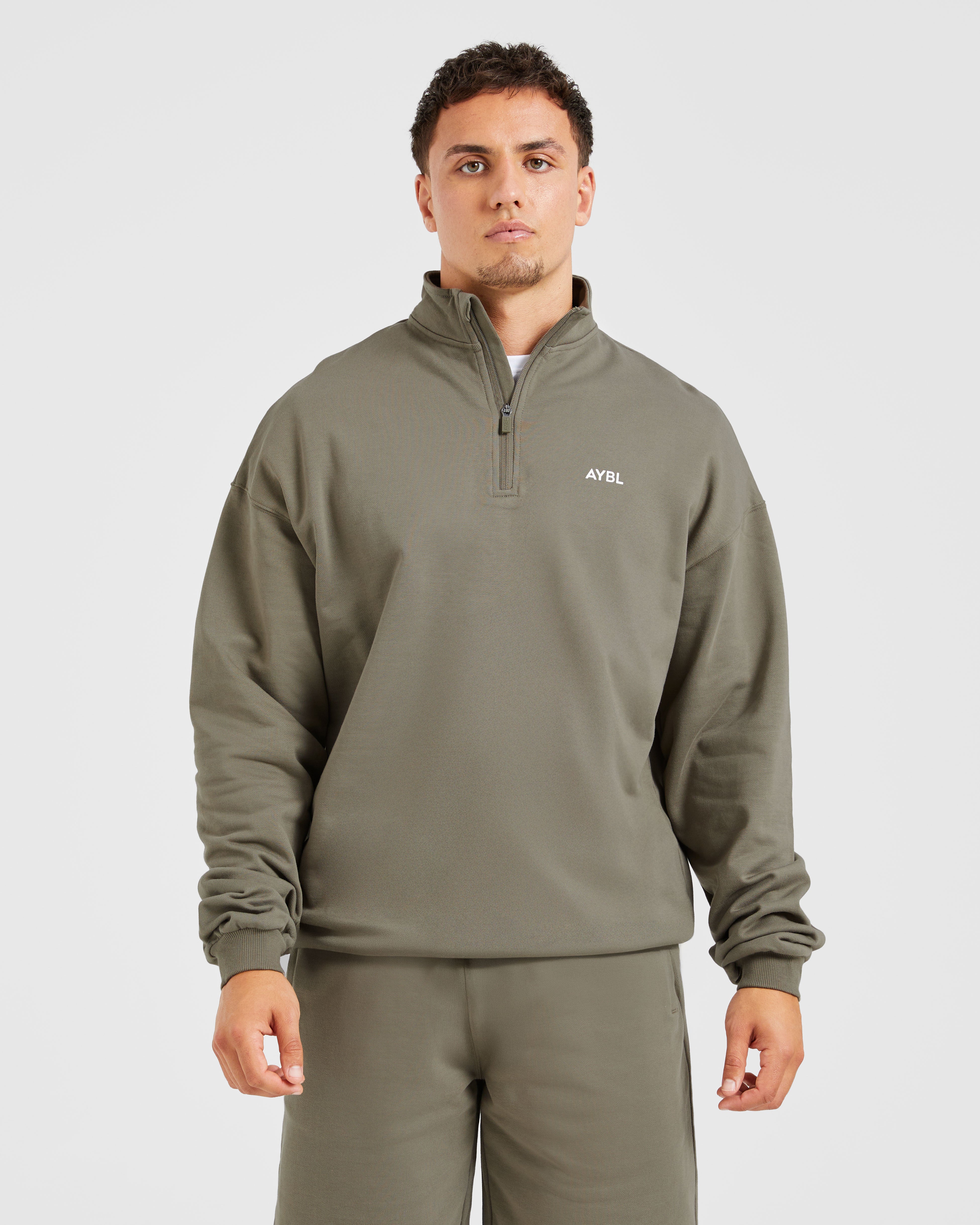Rebound 1/4 Zip Pullover - Dusky Olive