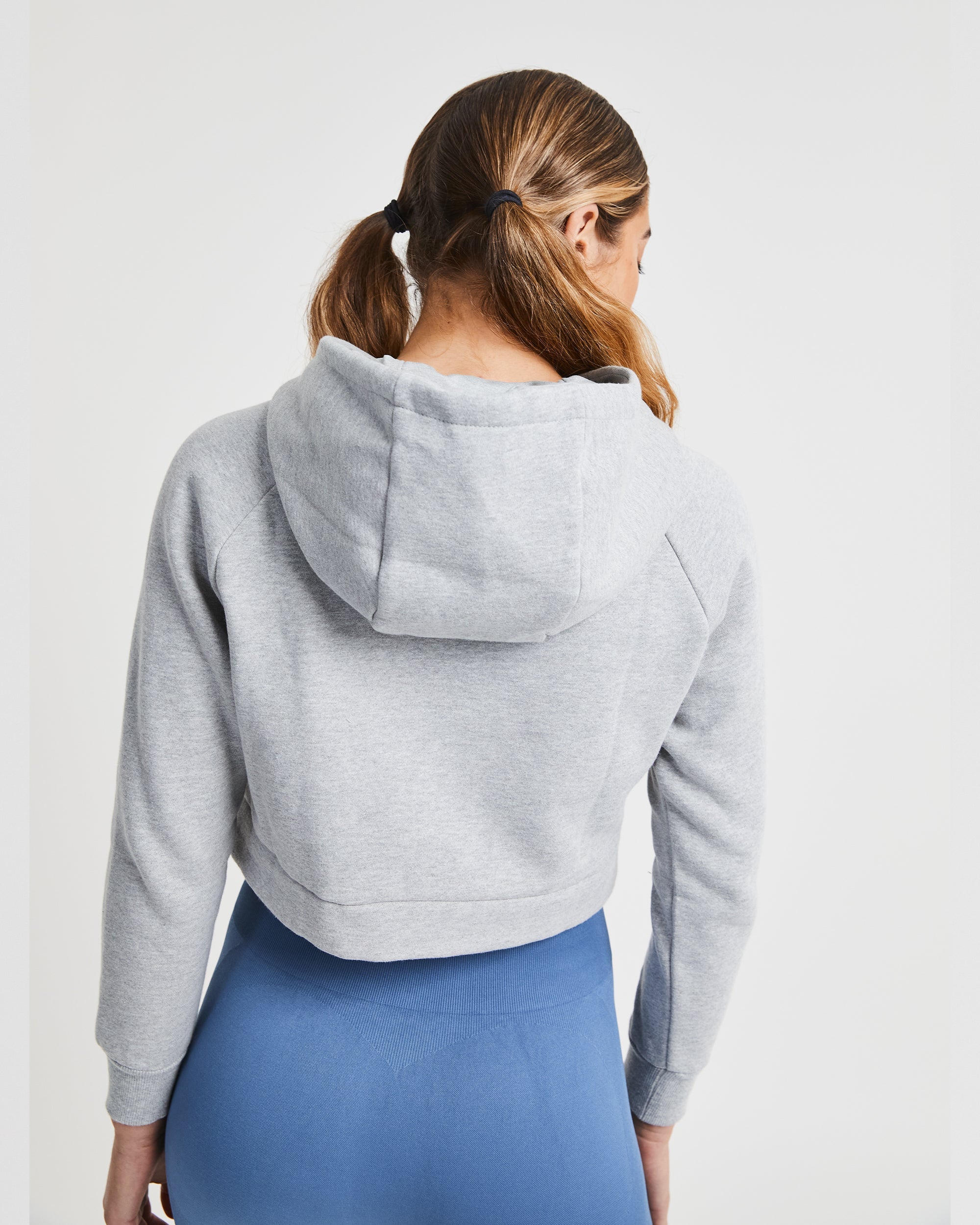 Staple Crop Hoodie - Light Grey