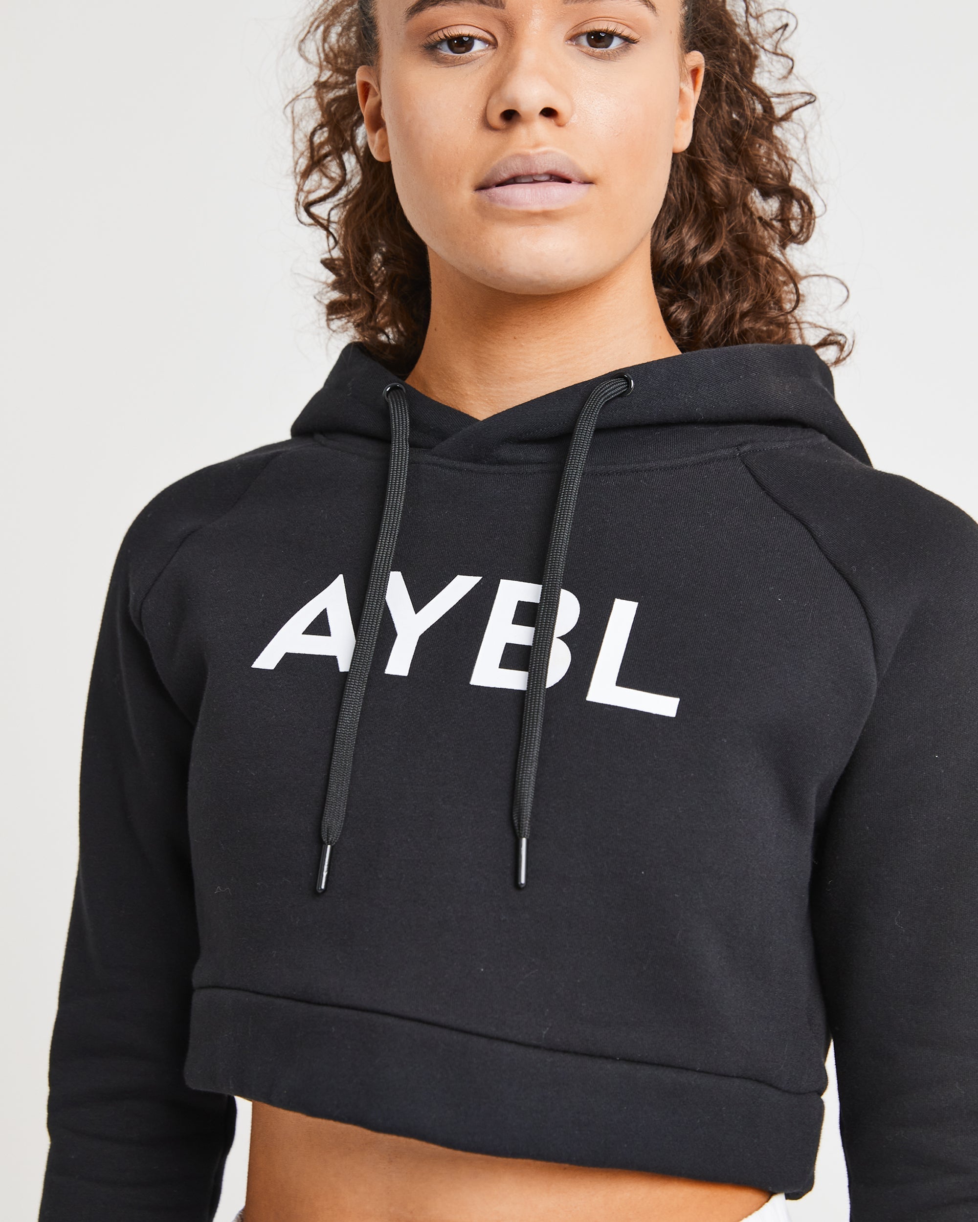 Staple Crop Hoodie - Black