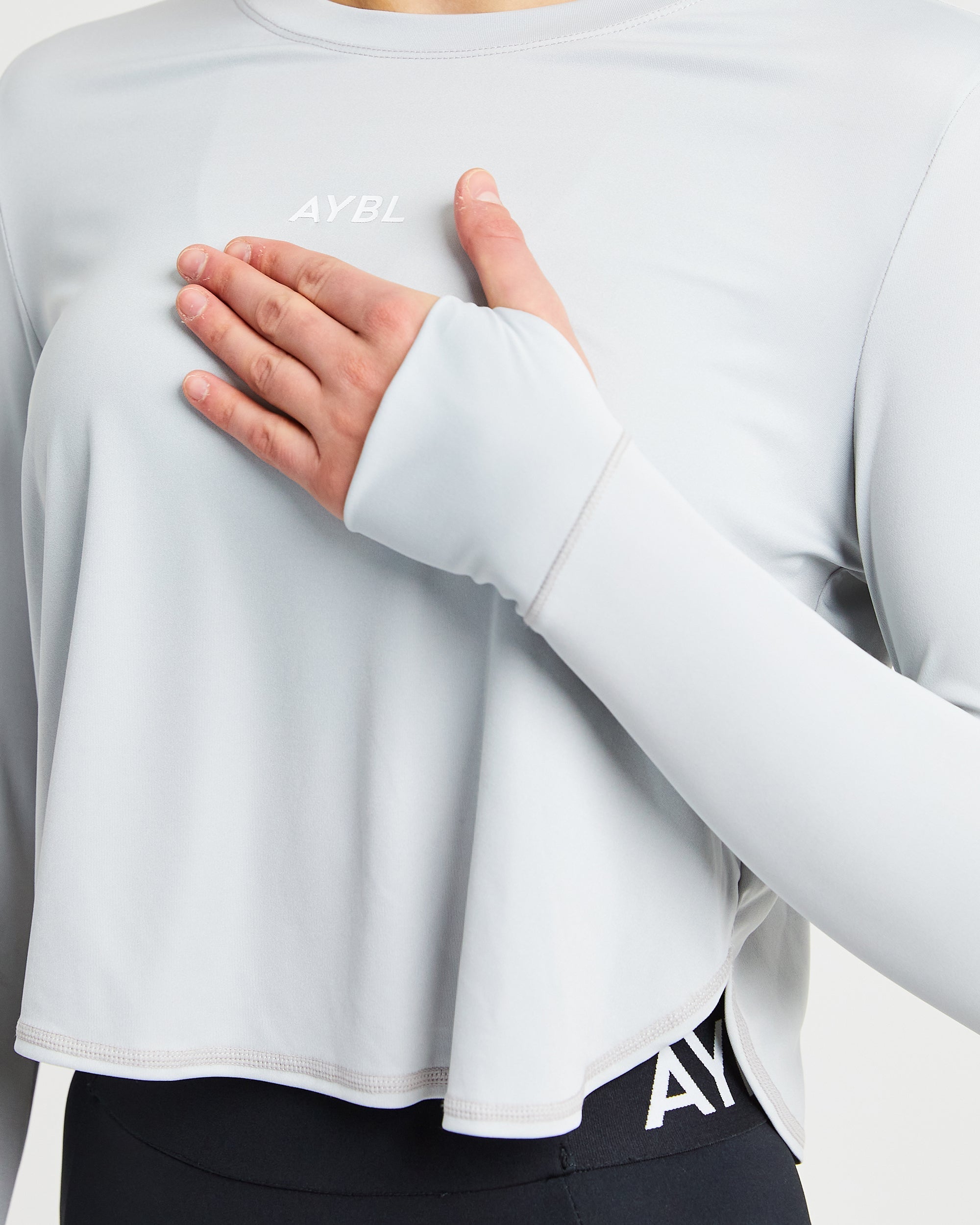 Define Long Sleeve Crop T - Grey