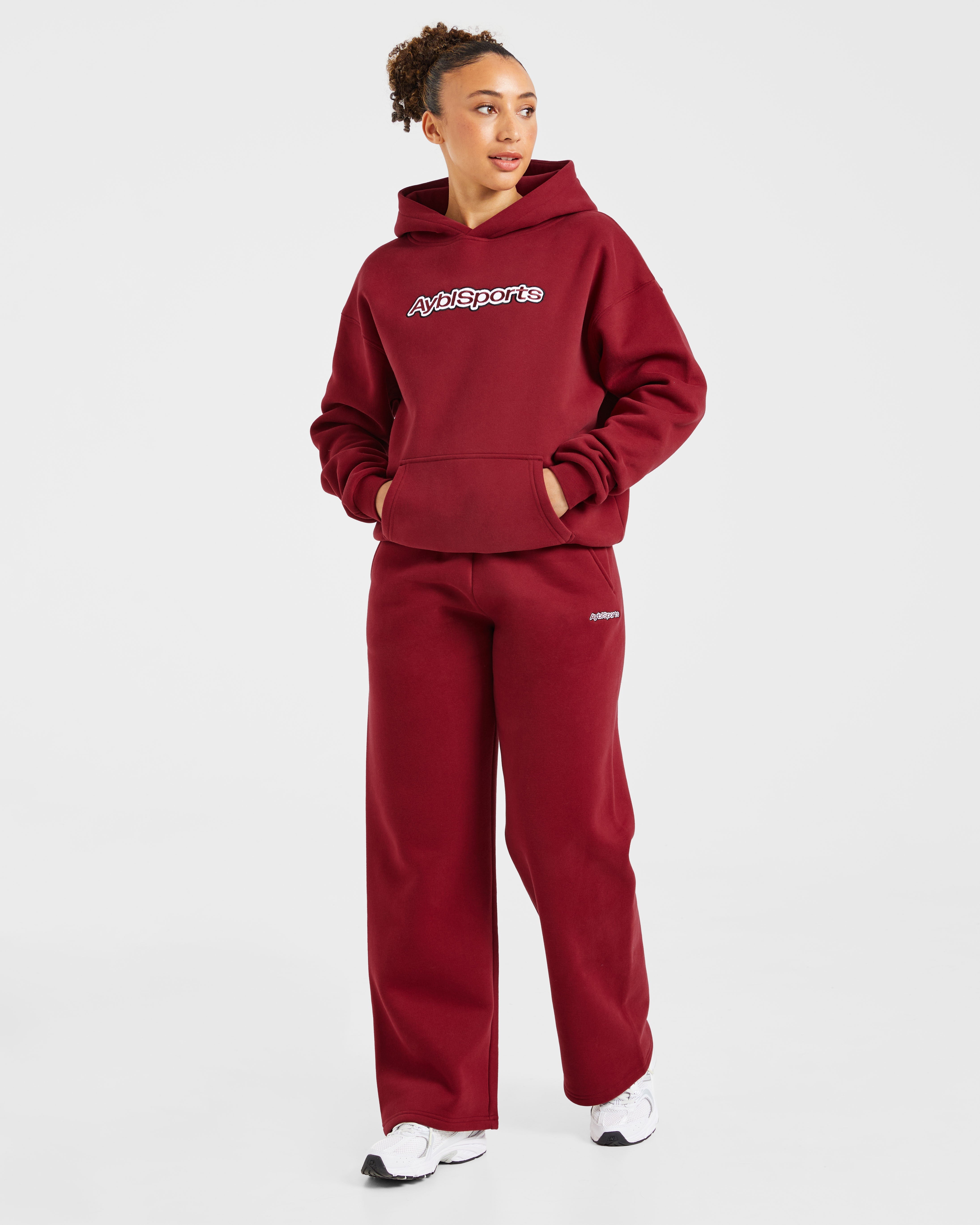 AYBL Sports Outline Oversized Hoodie - Burgundy