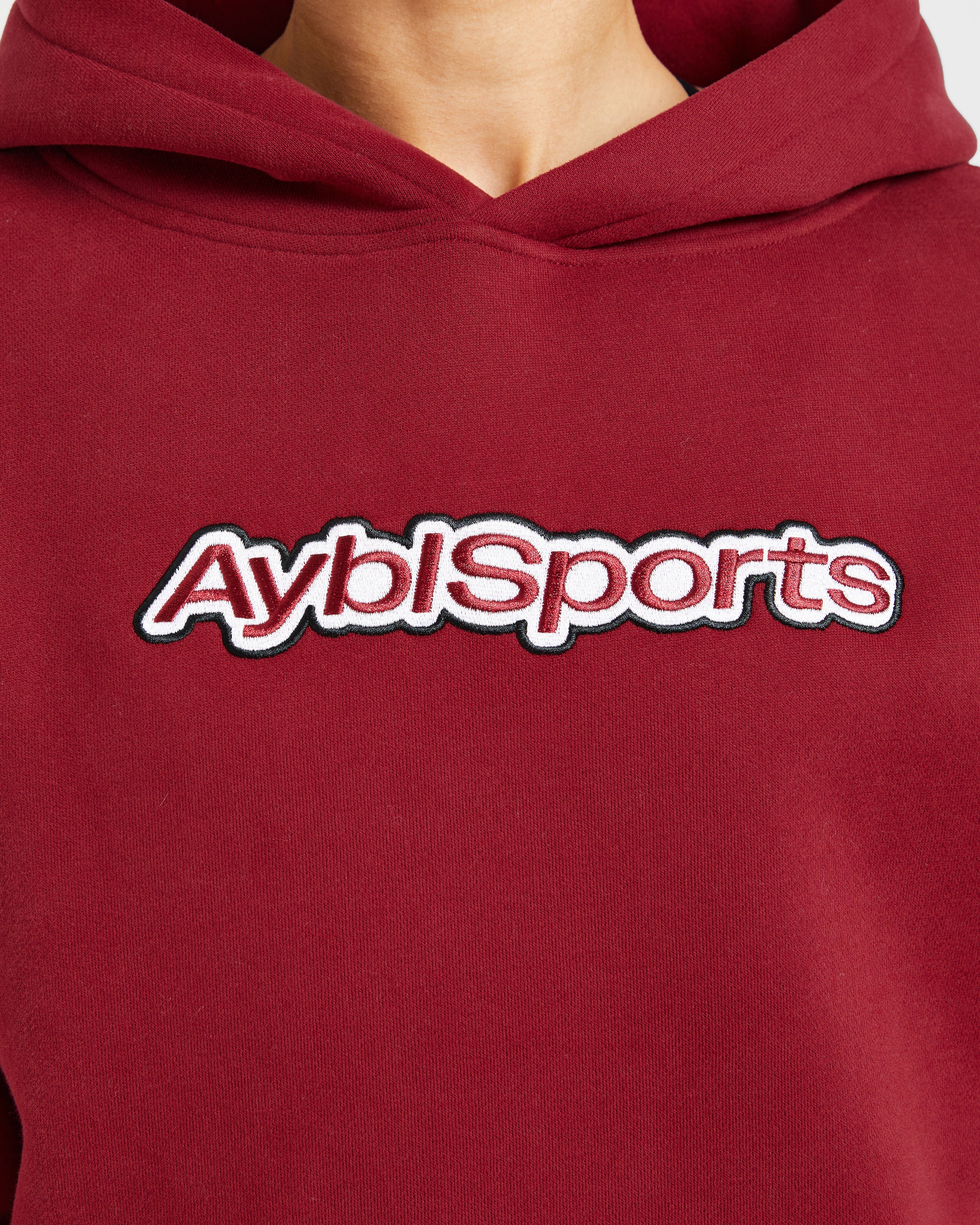 AYBL Sports Outline Oversized Hoodie - Burgundy