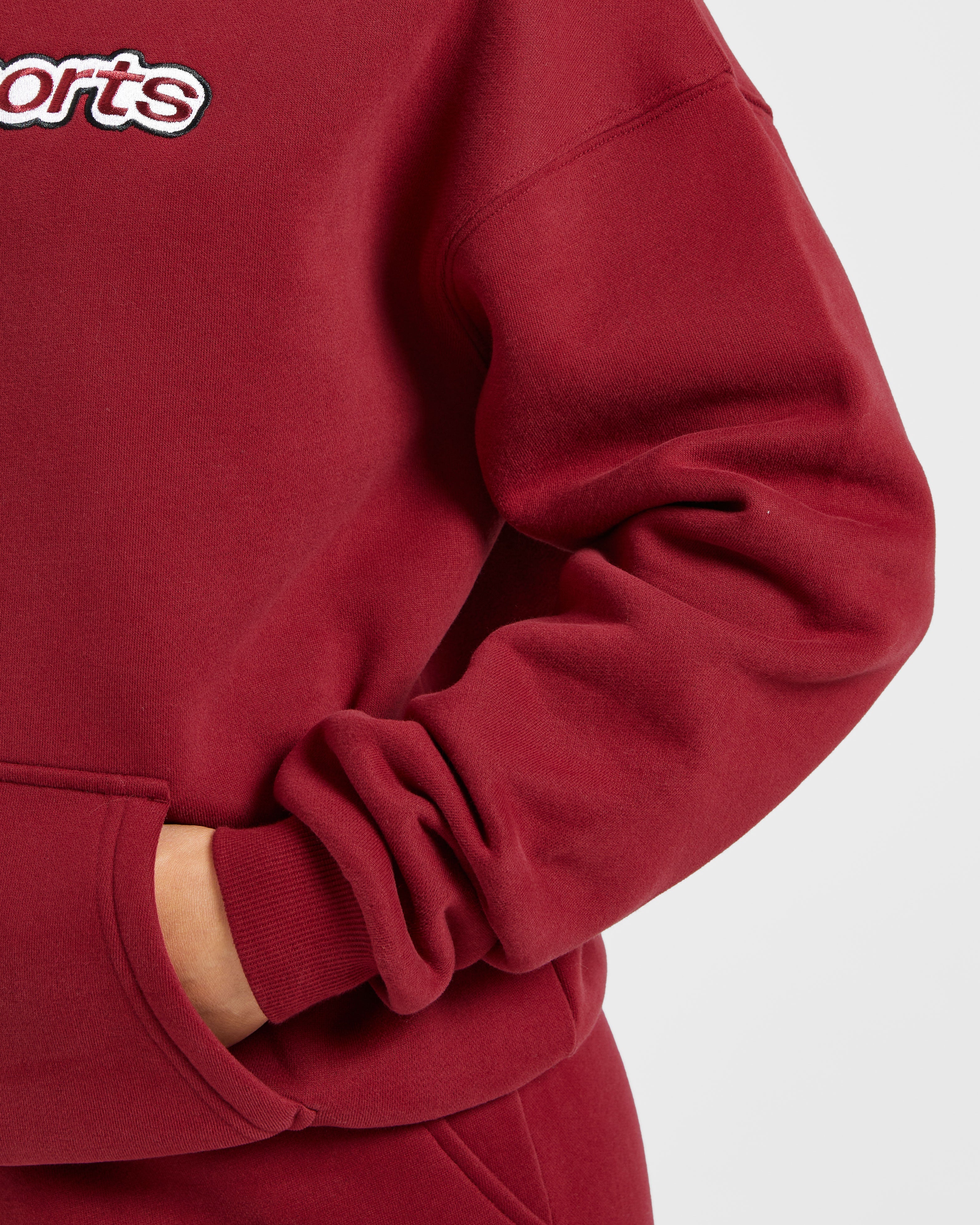 AYBL Sports Outline Oversized Hoodie - Burgundy