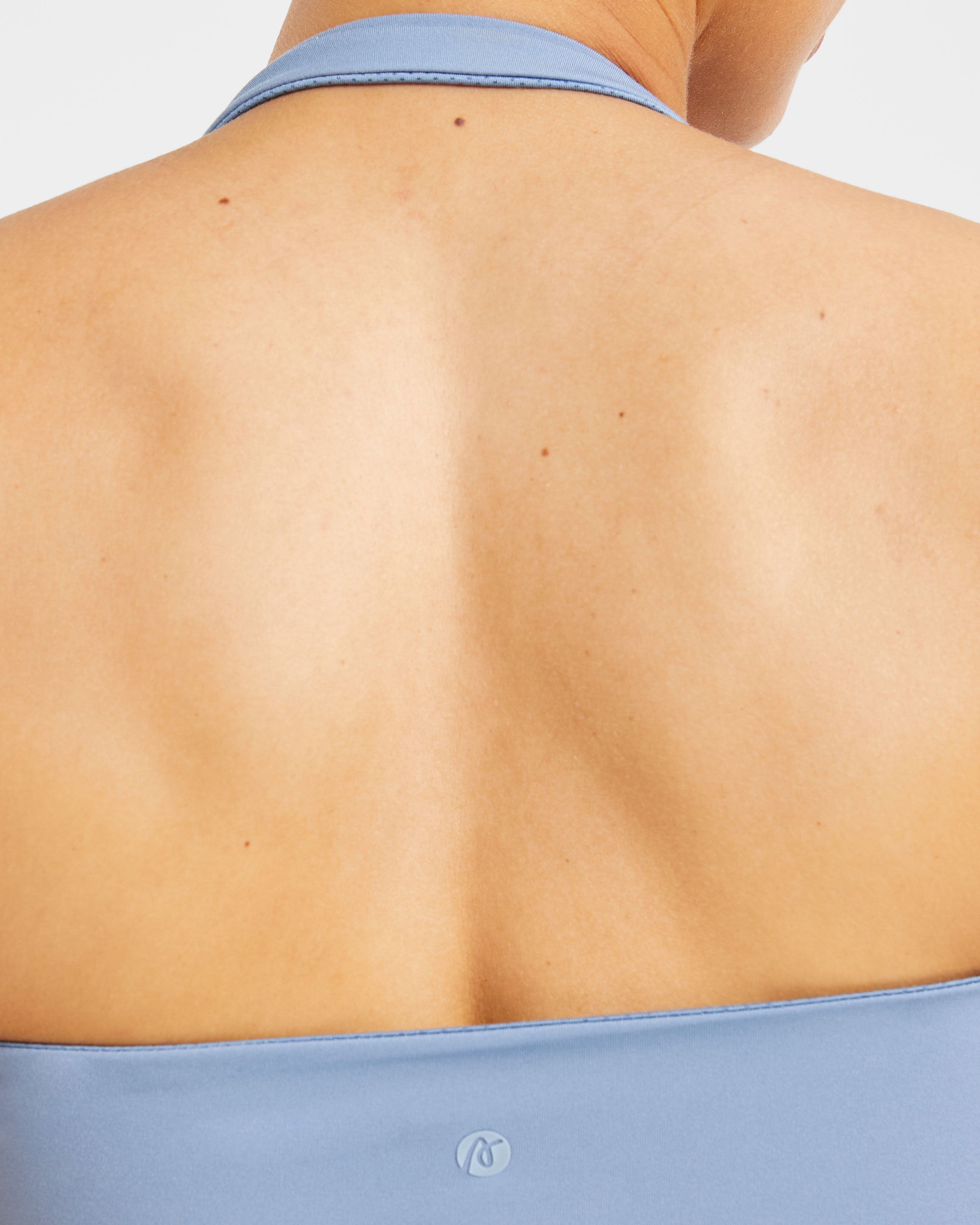 Staple Halterneck Crop Top - Slate Blue