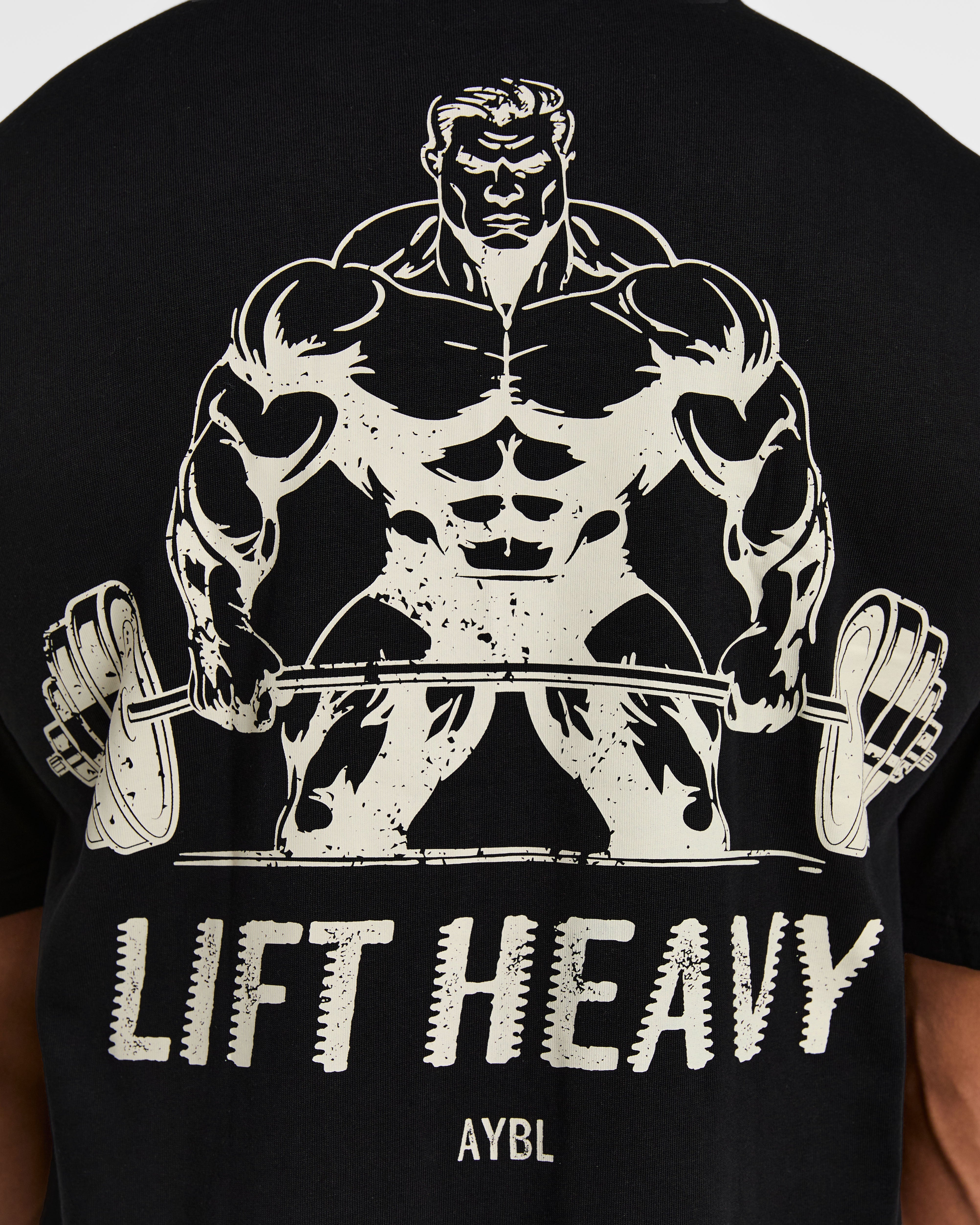 Lift Heavy Oversized T Shirt - Black/Off White