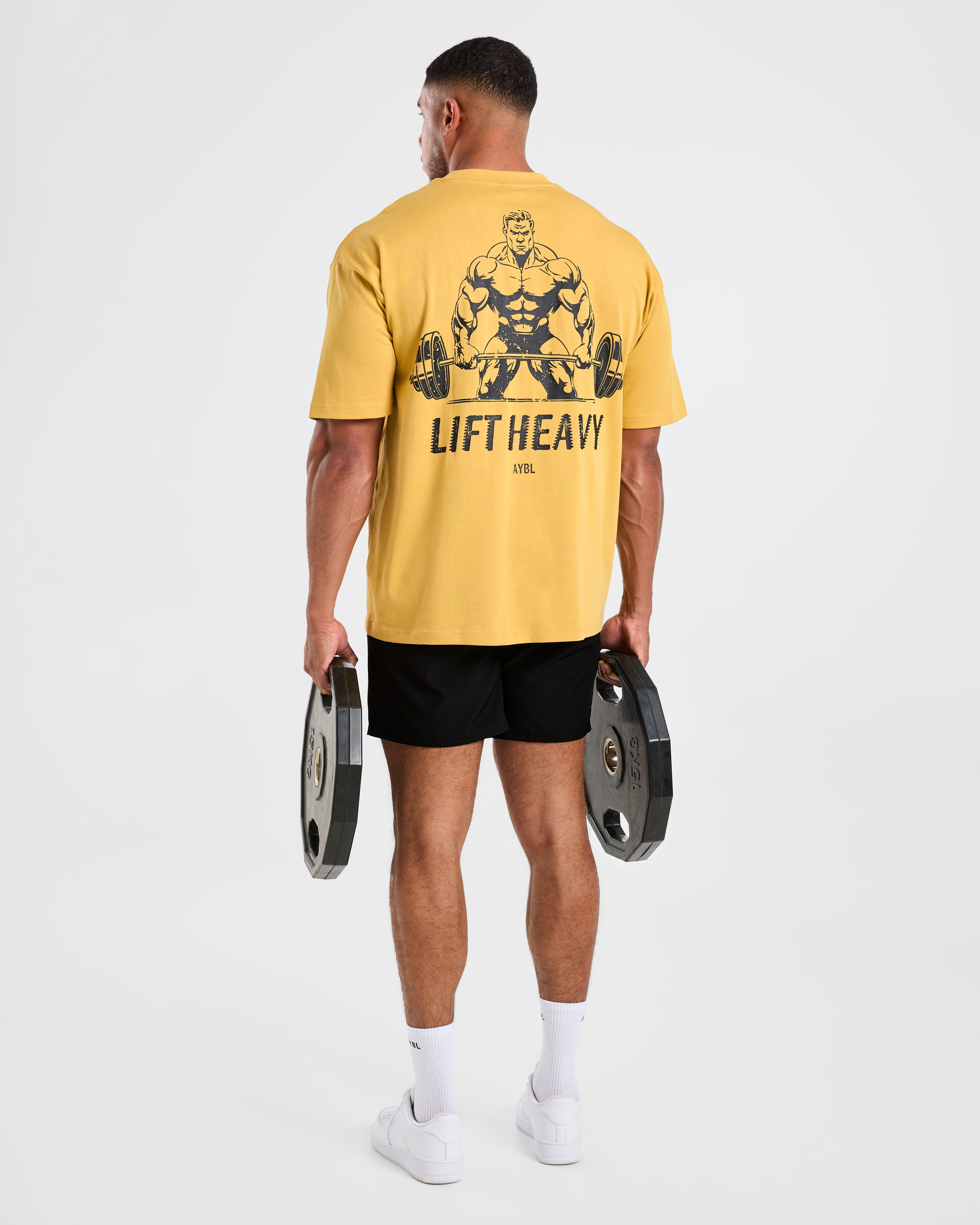 Lift Heavy Oversized T Shirt - Vintage Yellow