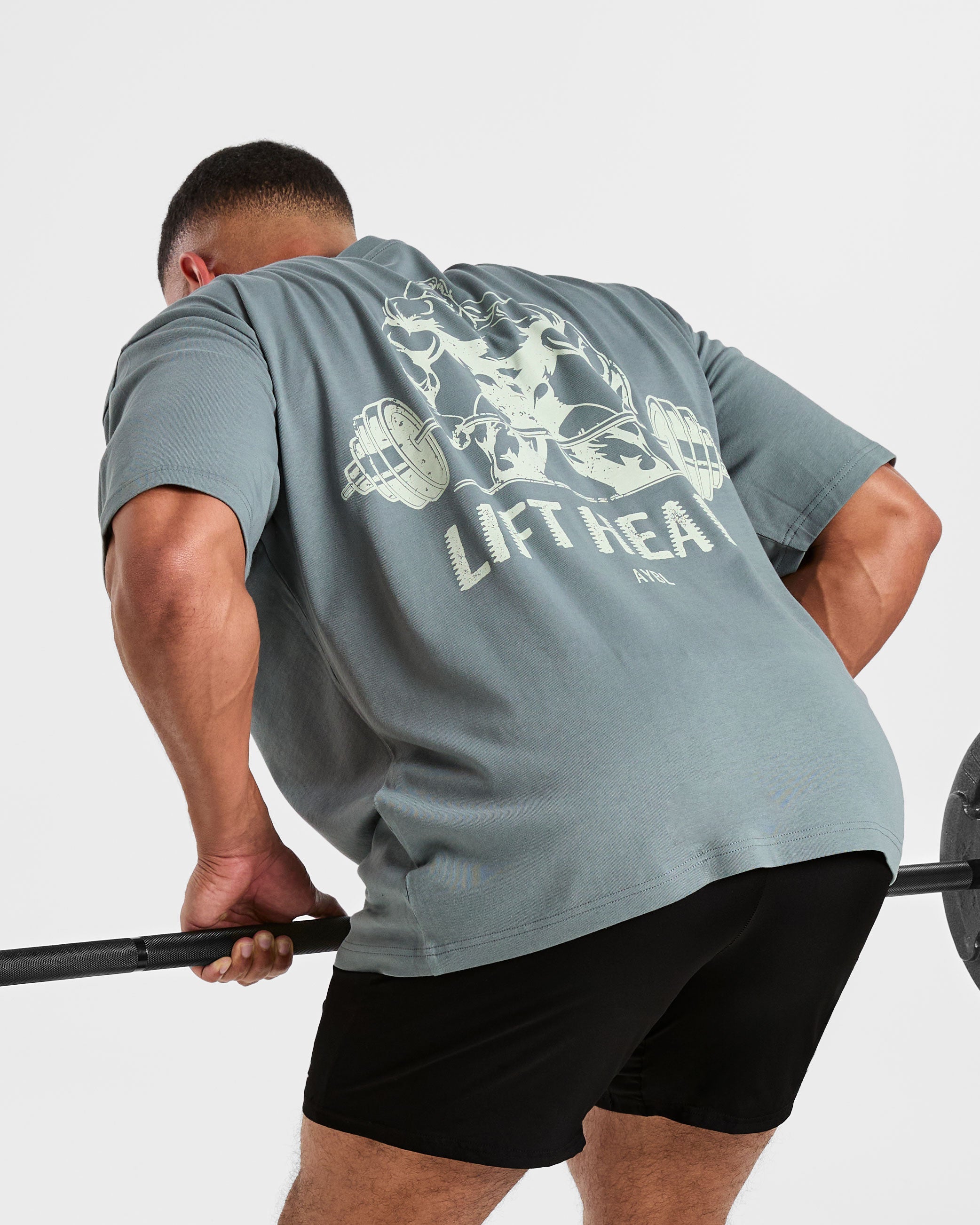 Lift Heavy Oversized T Shirt - Slate Blue