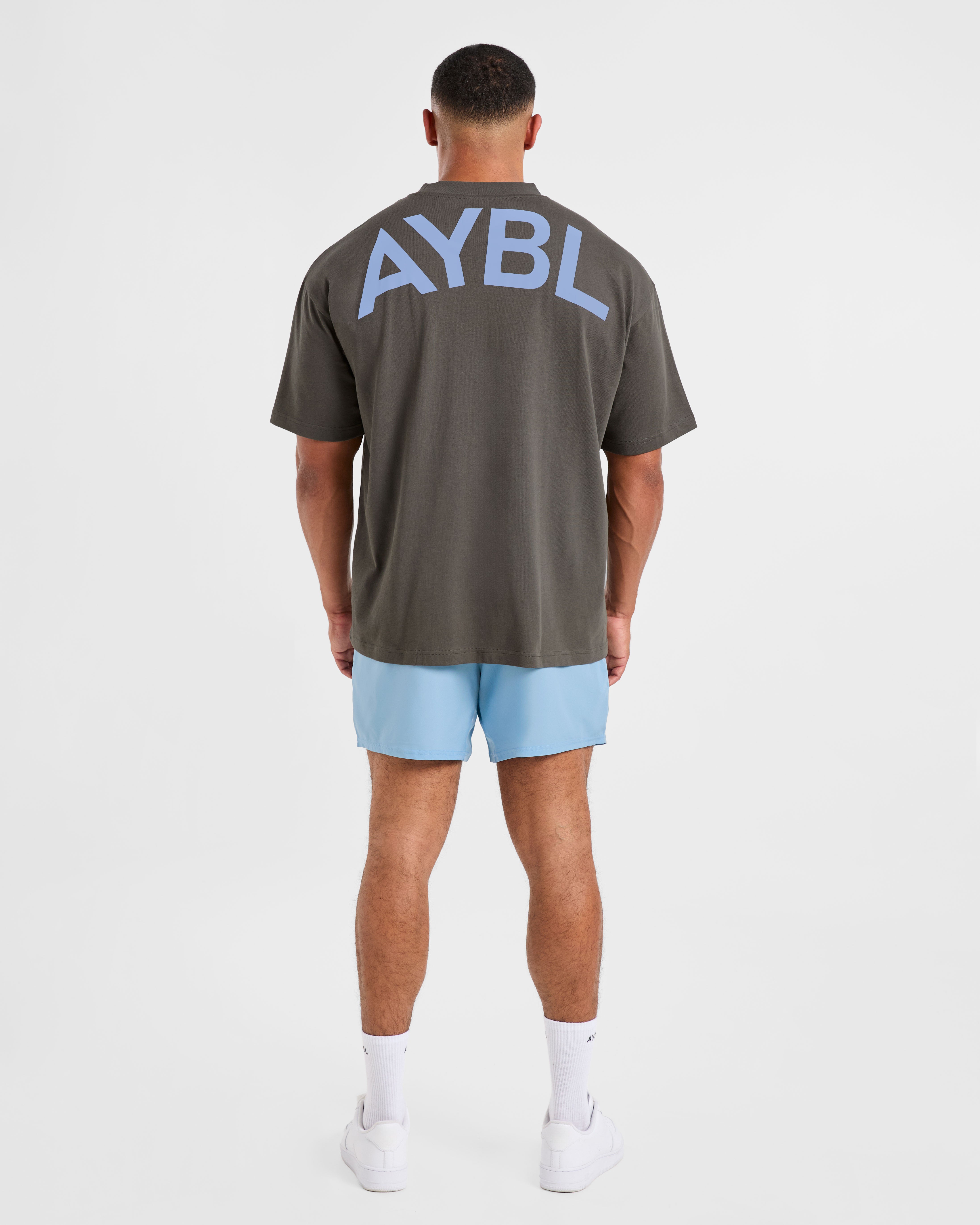 Essential Oversized T Shirt - Charcoal/Cornflower Blue