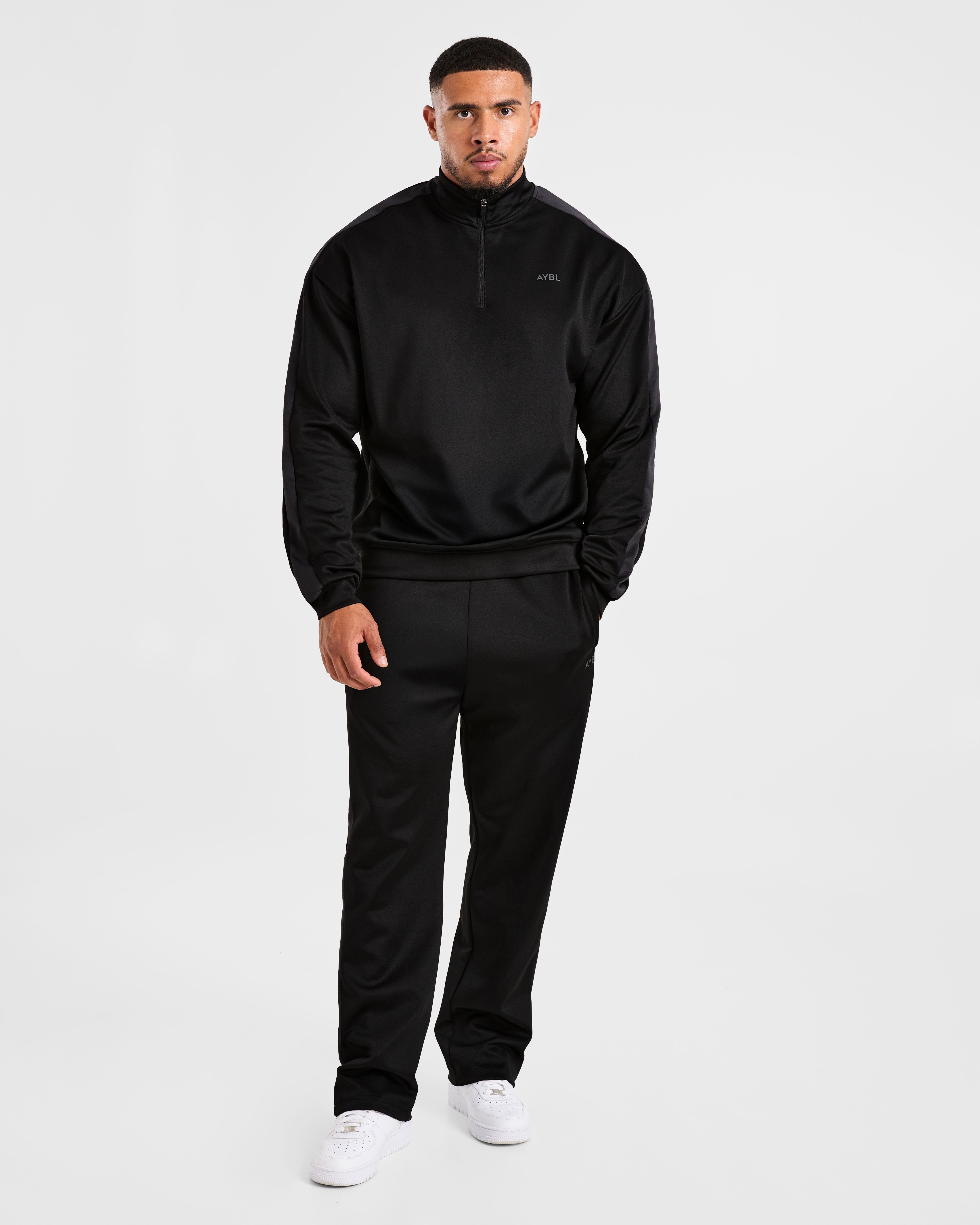 Classic Track 1/4 Zip Pullover - Black/Charcoal