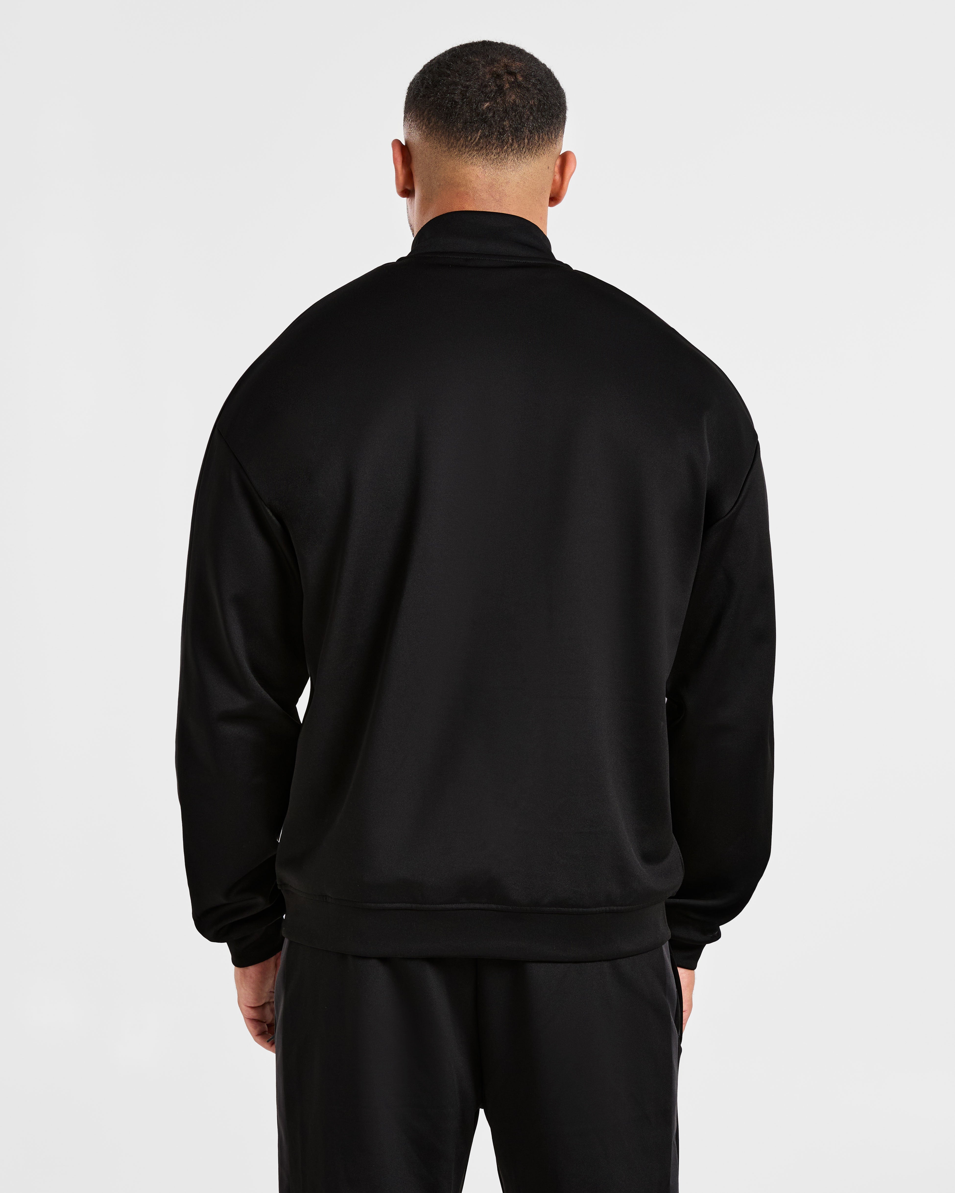 Classic Track 1/4 Zip Pullover - Black/Charcoal