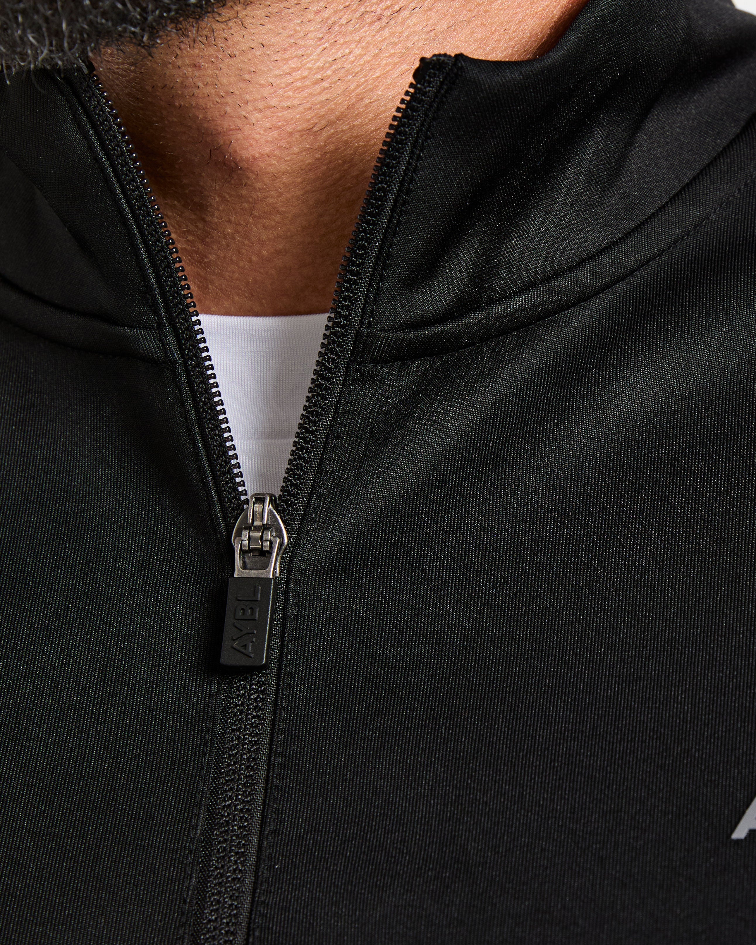 Classic Track 1/4 Zip Pullover - Black/Charcoal